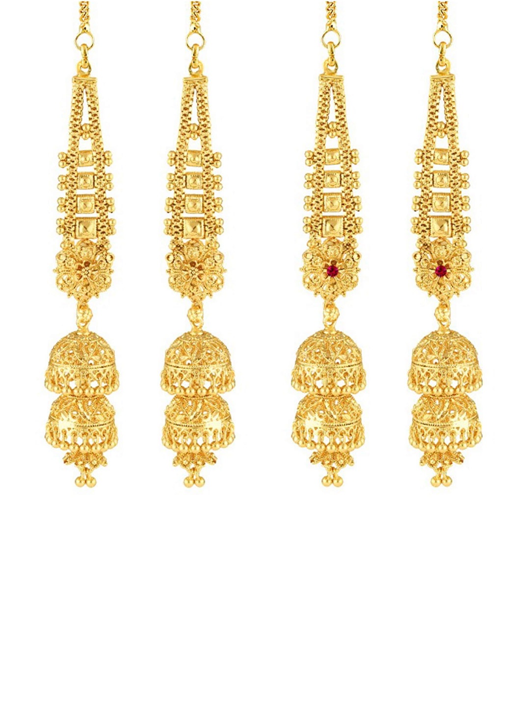 

Vighnaharta Gold-Toned Floral Jhumkas Earrings