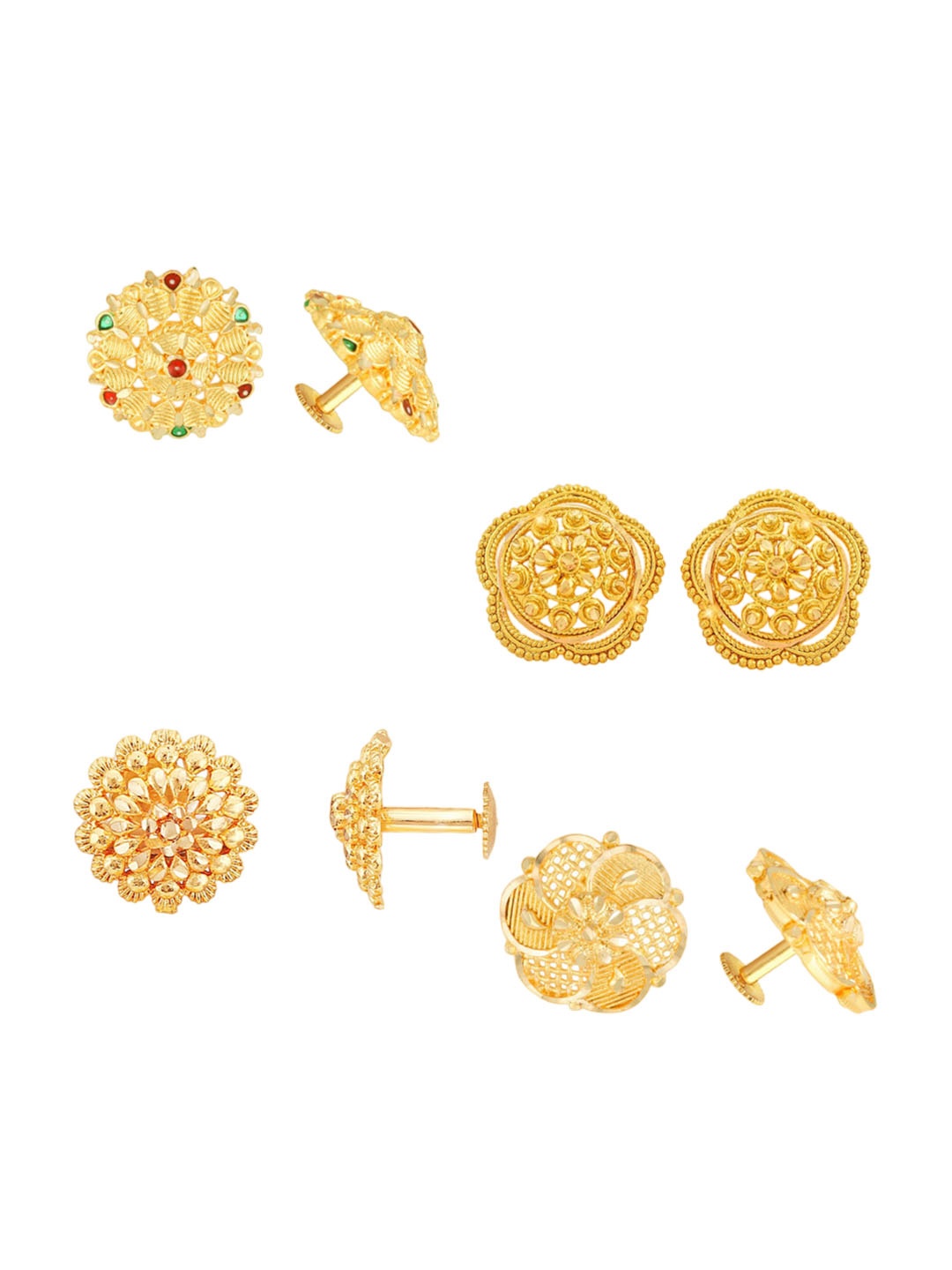 

Vighnaharta Gold-Toned Floral Studs Earrings