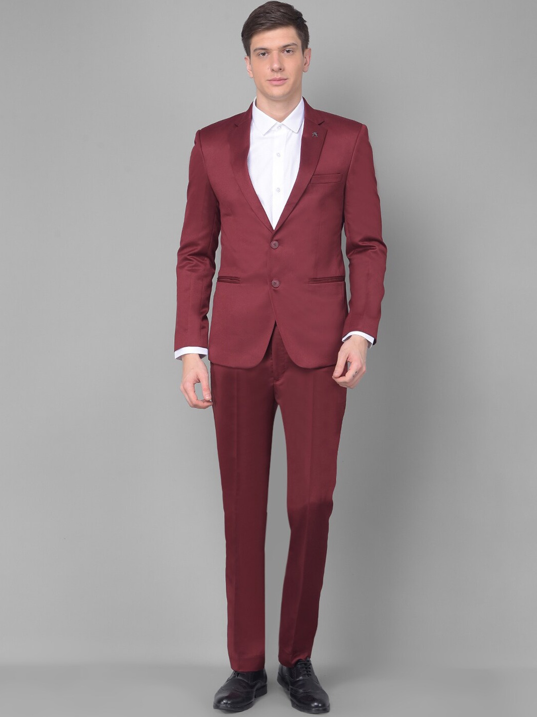 

Canary London Slim Fit Single Breasted Two Piece Formal Suit, Maroon