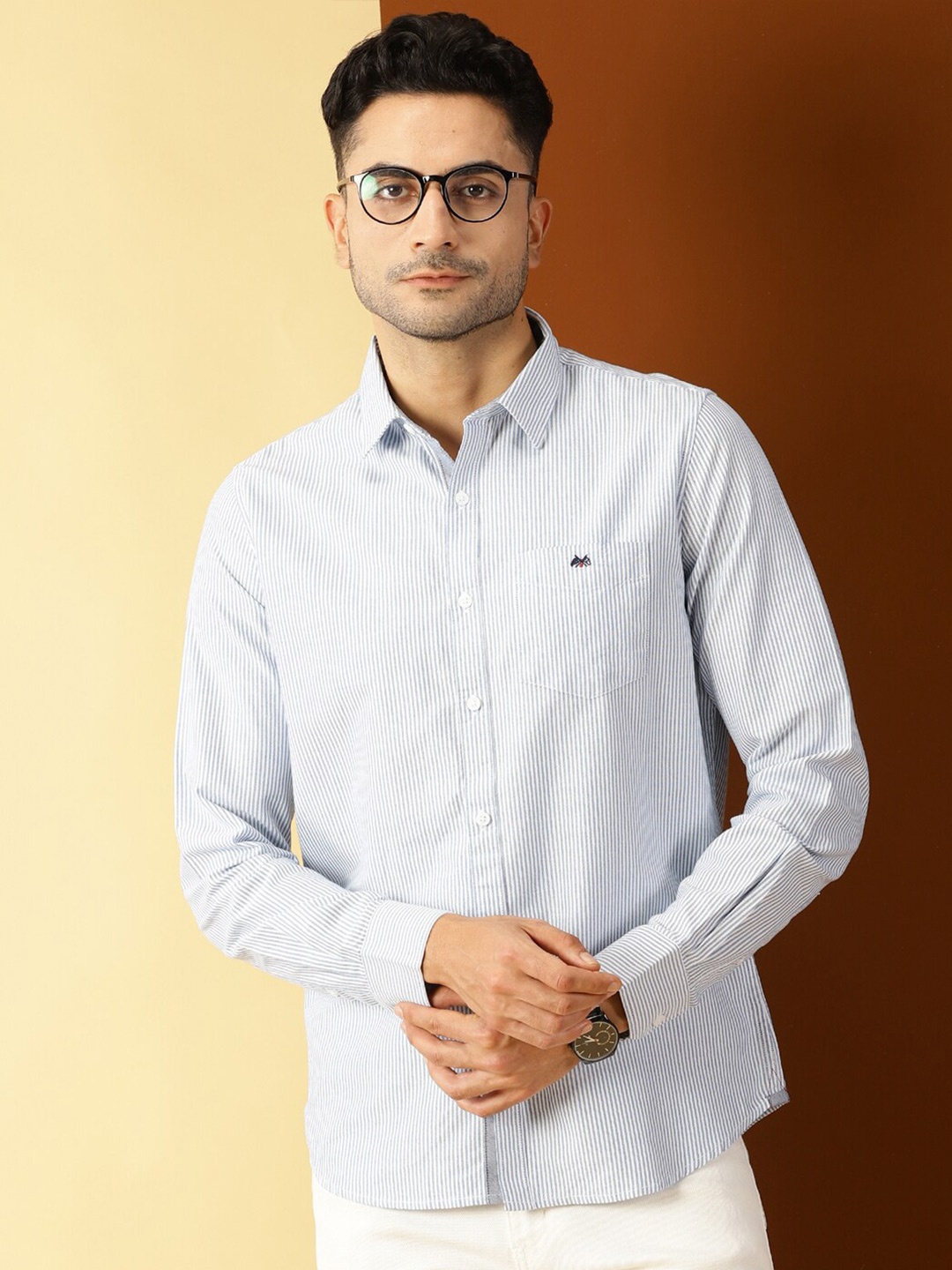 

Thomas Scott Men Blue Smart Slim Fit Opaque Casual Shirt
