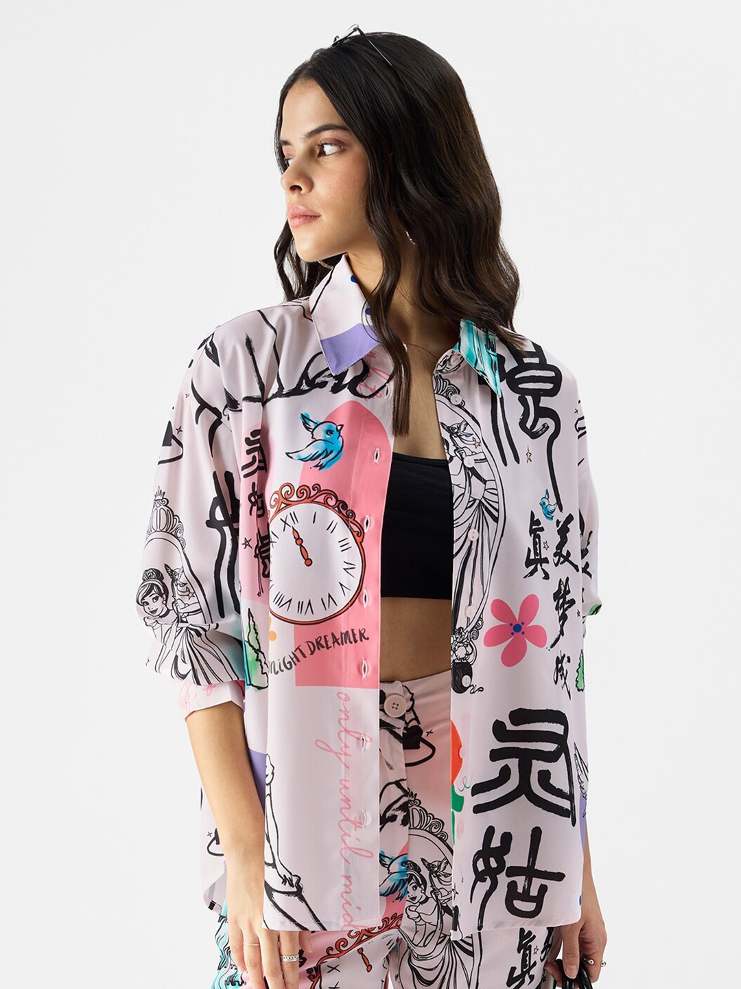 The Souled Store Women White Floral Opaque Printed Casual Shirt