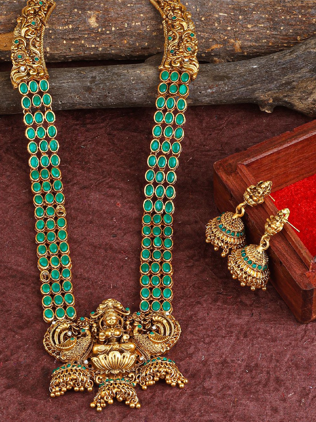 

GRIIHAM Gold-Plated CZ Stone-Studded Long Jewellery Set