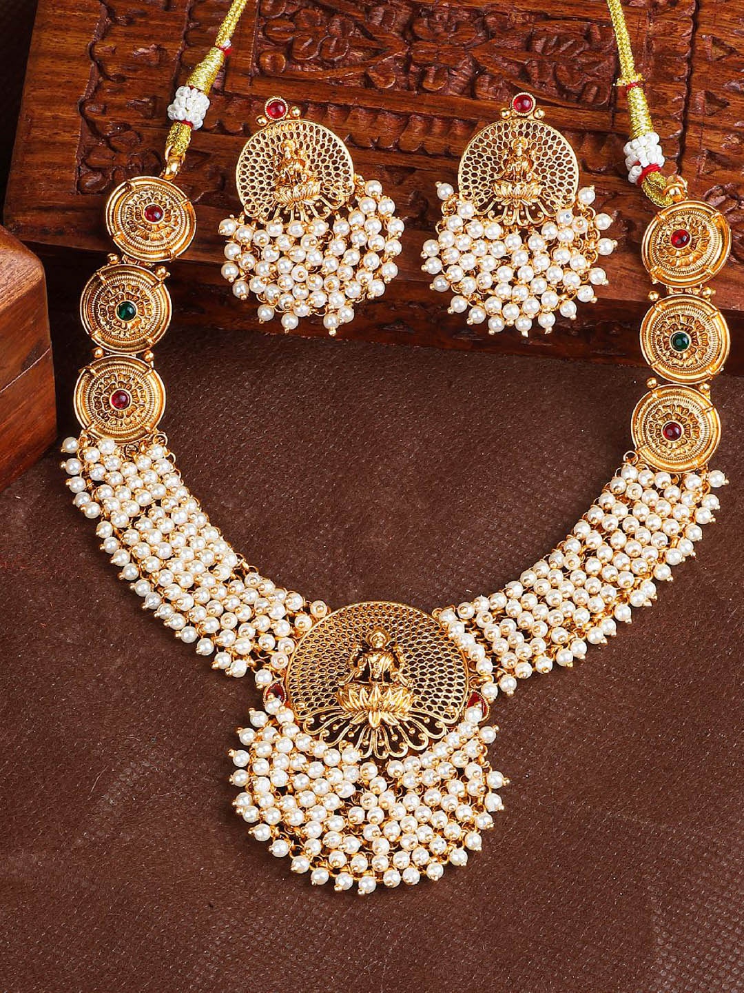 

GRIIHAM Gold-Plated Cubic Zirconua Studded Jewellery Set