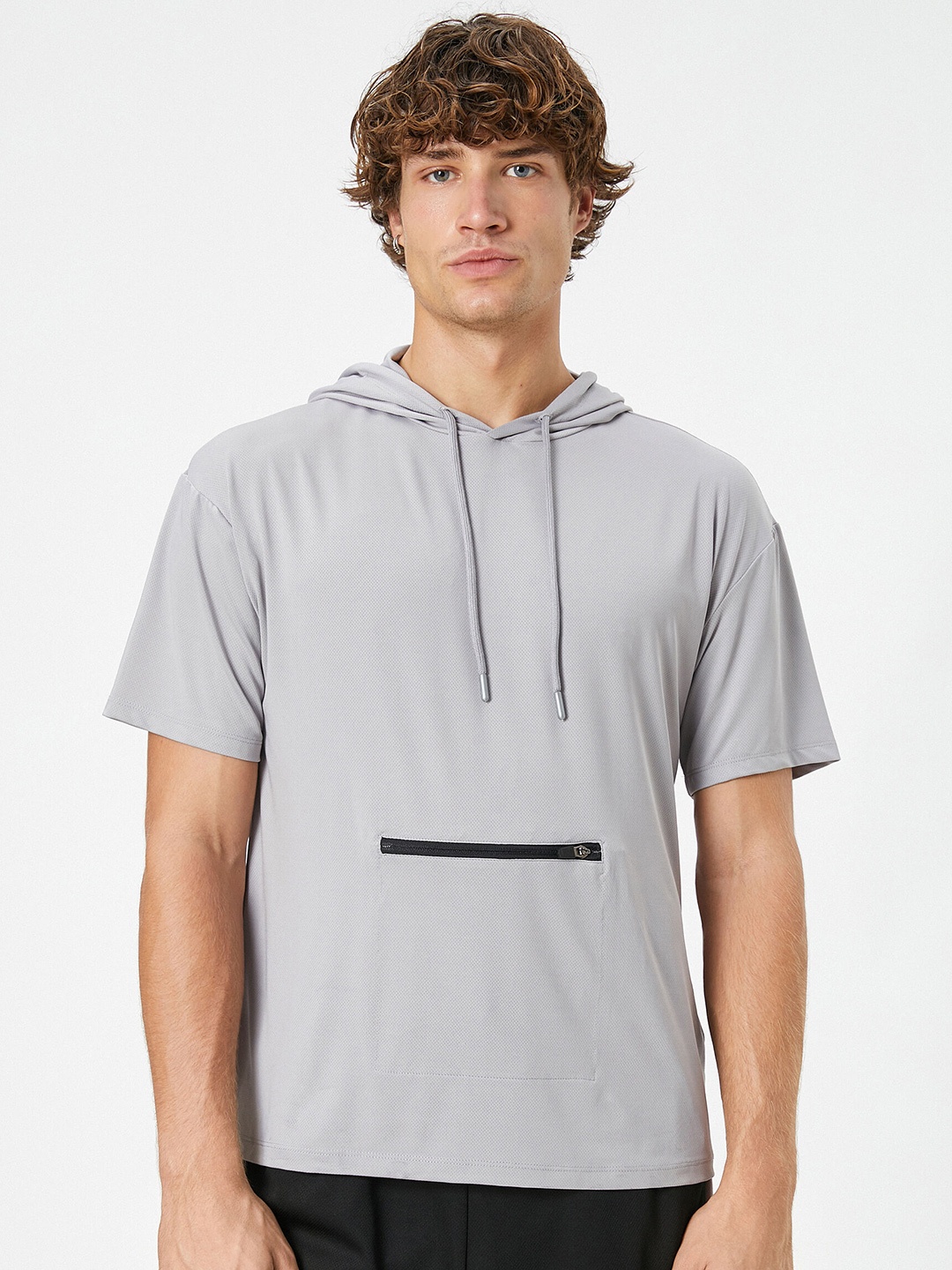 

Koton Men Polo Collar Extended Sleeves Pockets T-shirt, Na