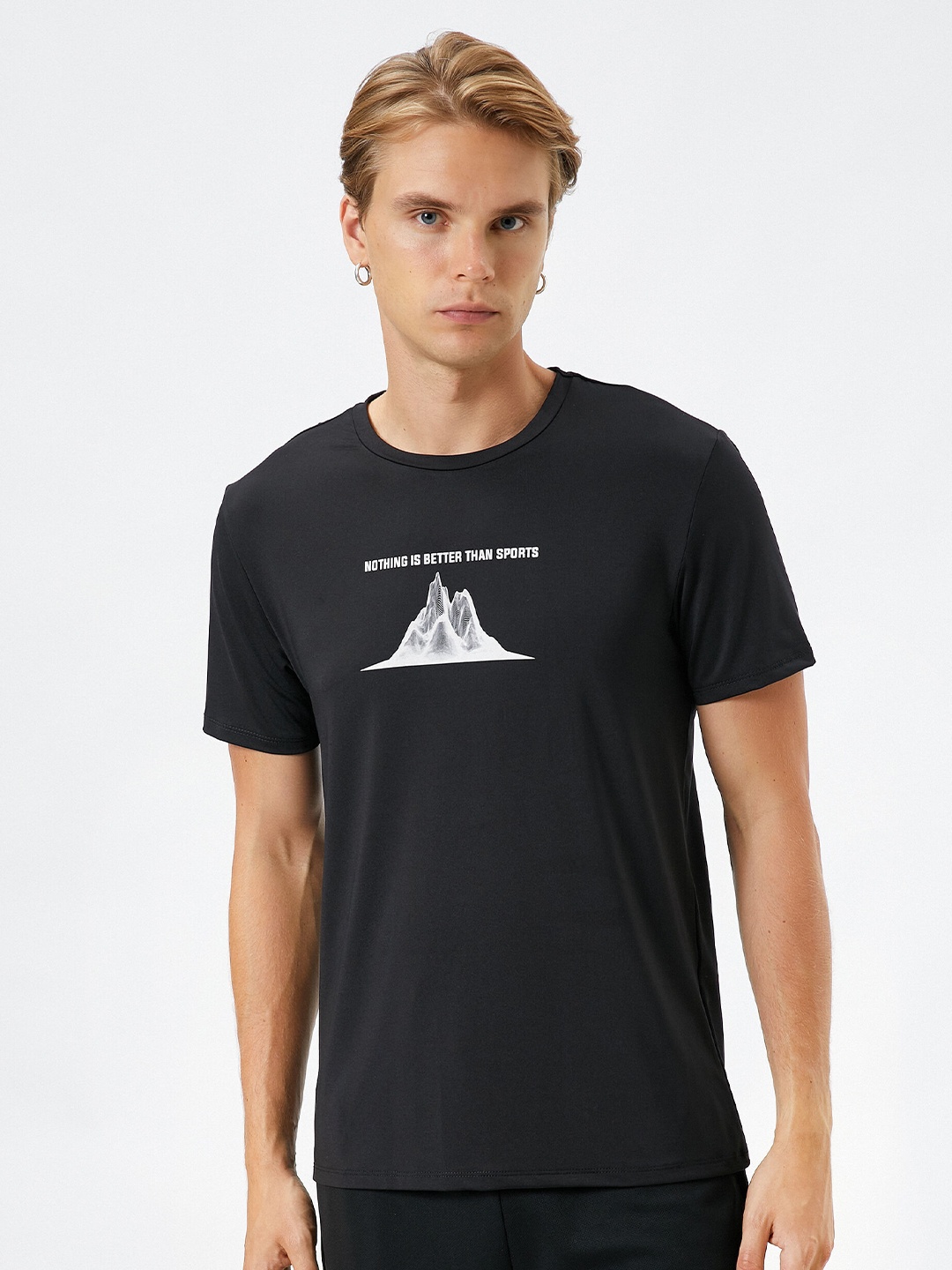 

Koton Men Typography Printed Pockets T-shirt, Na
