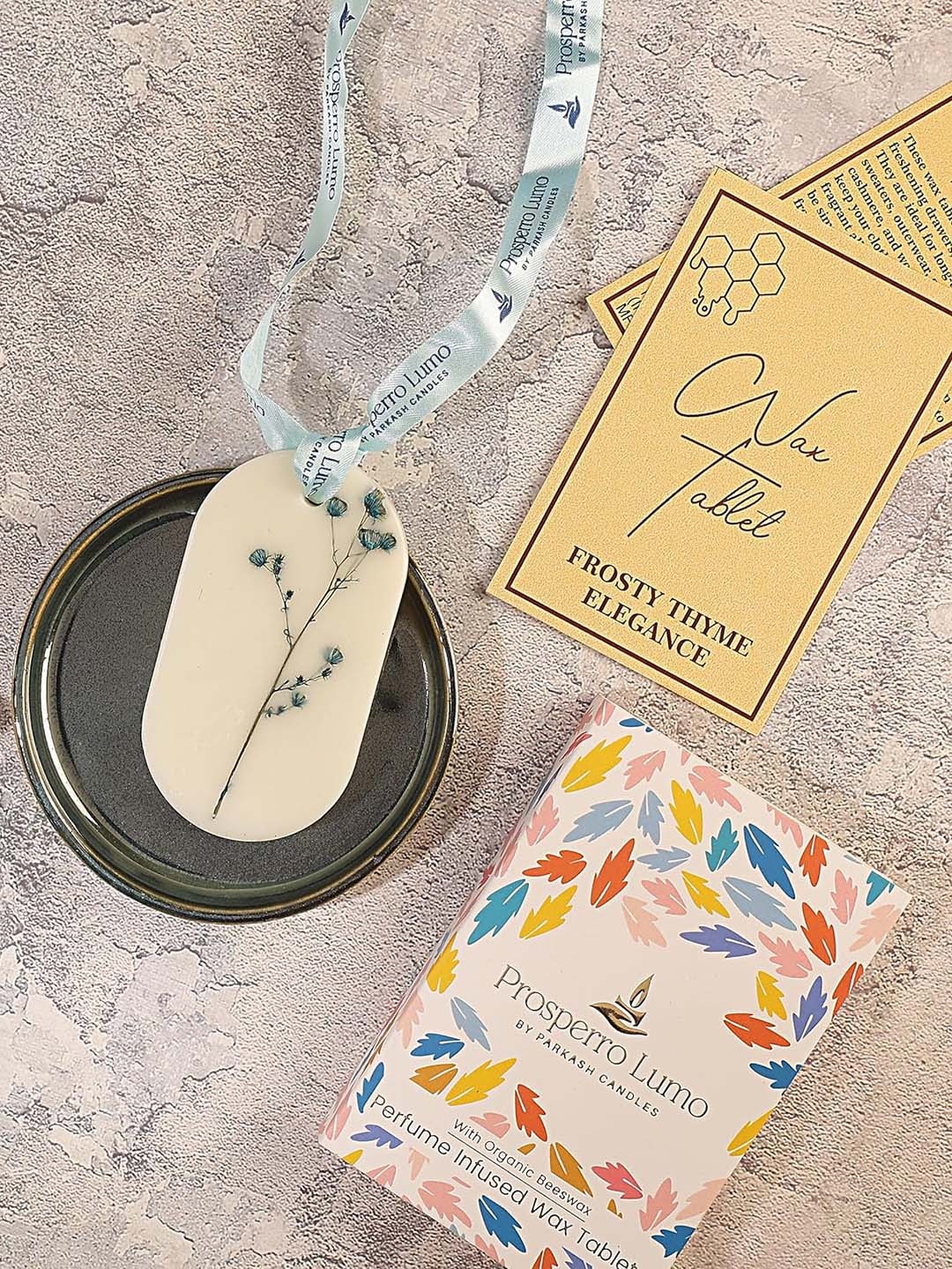 

Parkash Candles White Beeswax Tablets Frosty Thyme Air Freshner