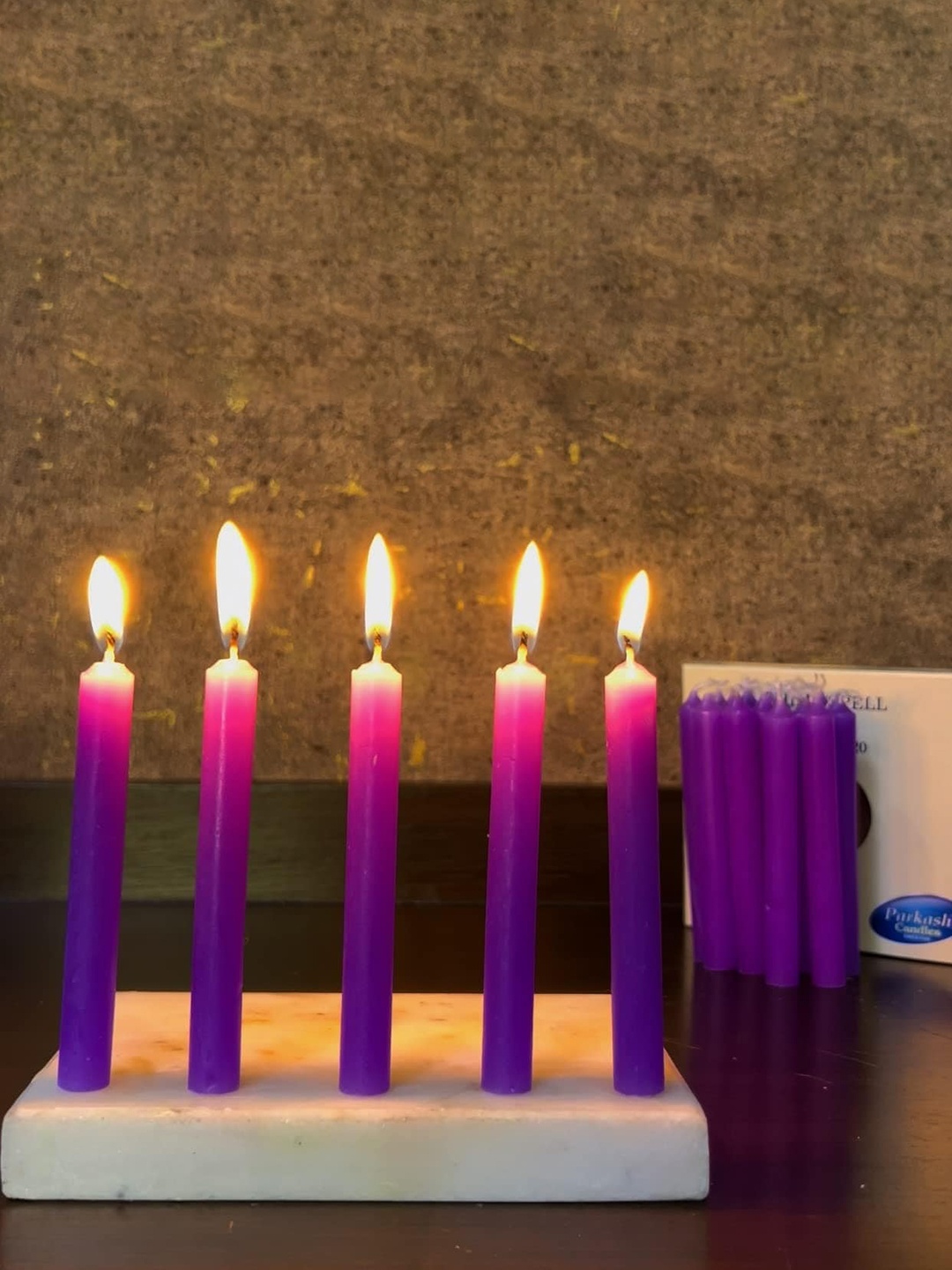

Parkash Candles Purple & White 20 Pieces Pillar Candles