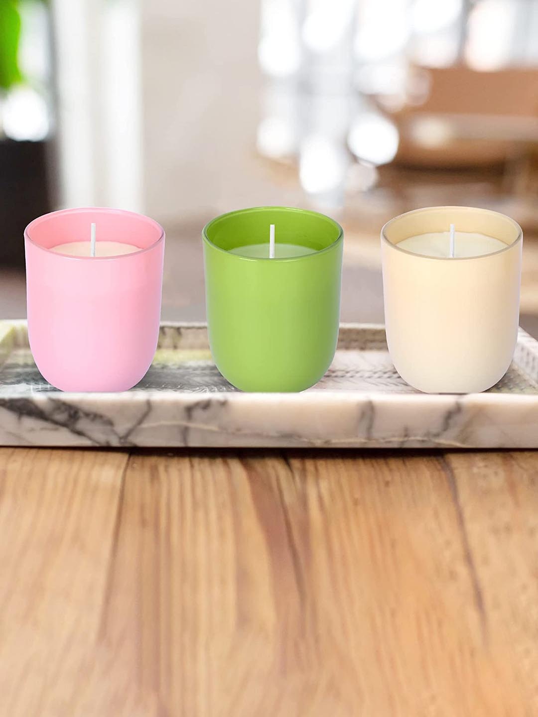 

Parkash Candles Pink 3 Pieces Scented Glass Candles