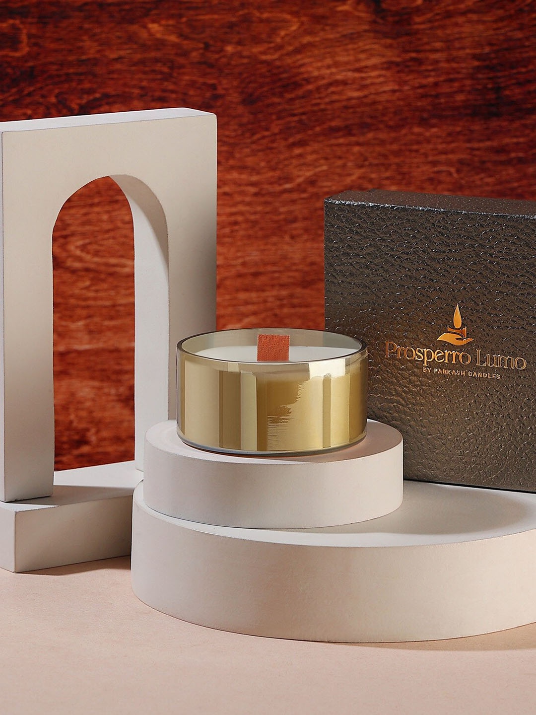 

Parkash Candles Brown Scented Glass Candle