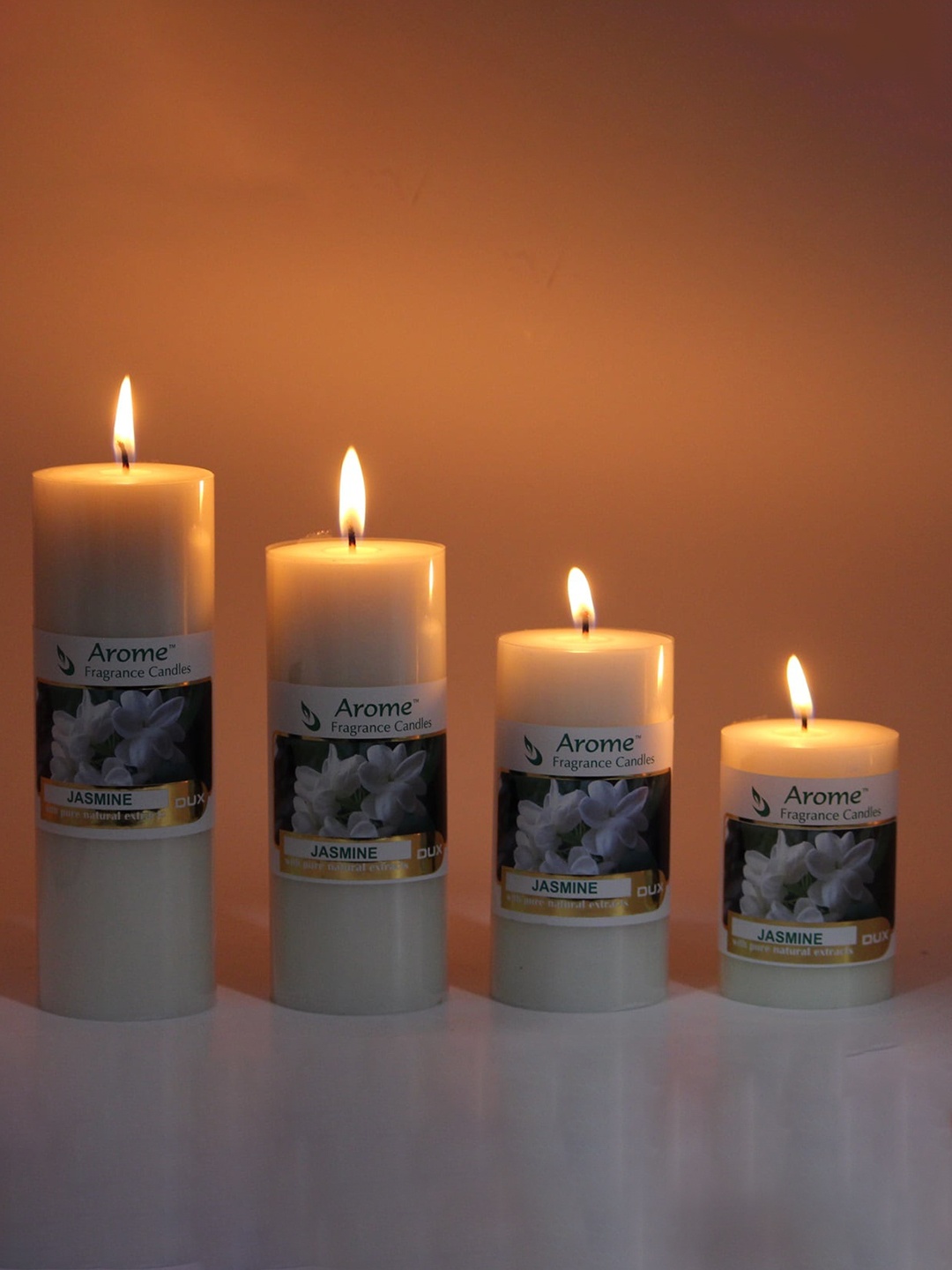 

Parkash Candles 4Pcs White Scented Pillar Candles