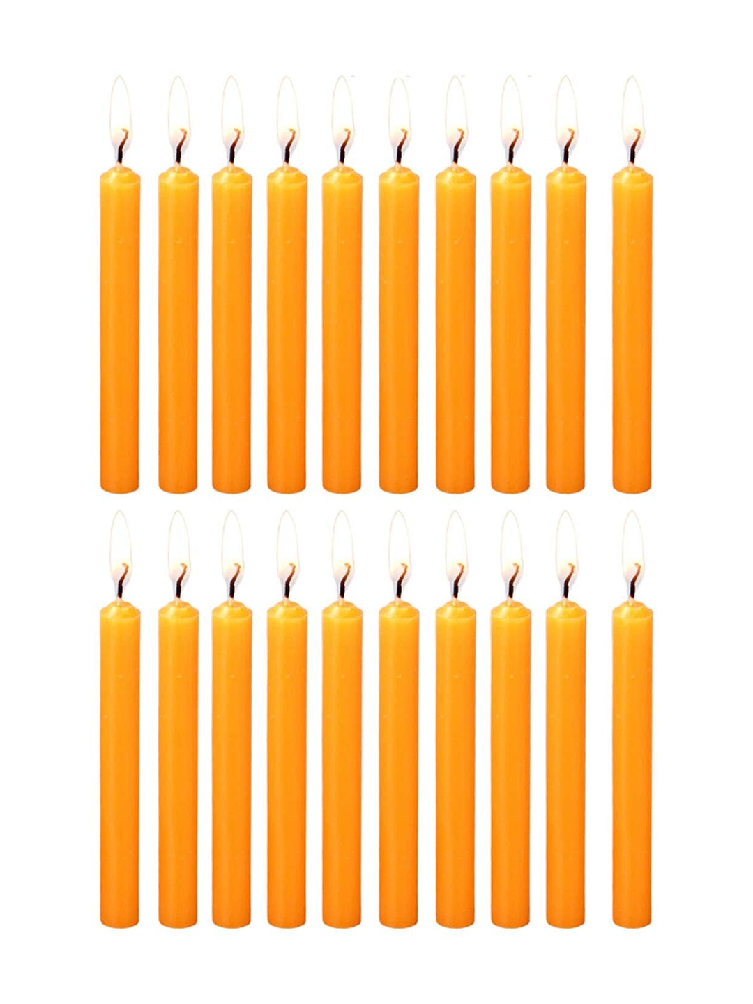 

Parkash Candles Orange 20 Pieces Pillar Chime Paraffin Wax Candles