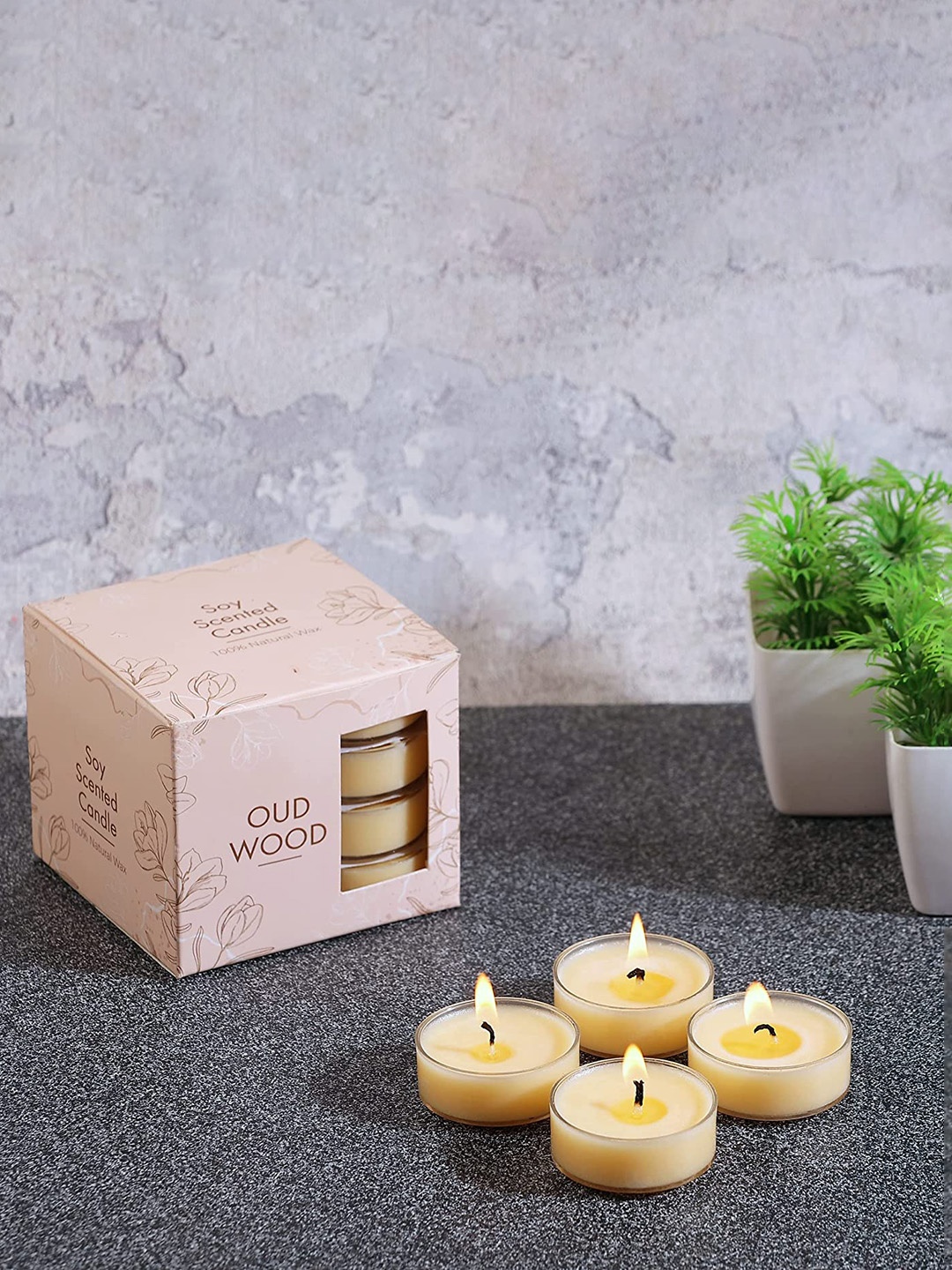 

Parkash Candles White 16-Pieces Scented Oud Wood Scented Tea Light Candles
