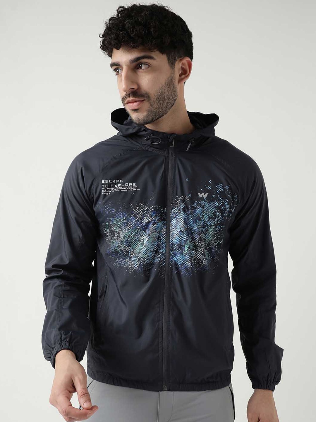 

Wildcraft Men Beige Floral Insulator Sporty Jacket with Embroidered