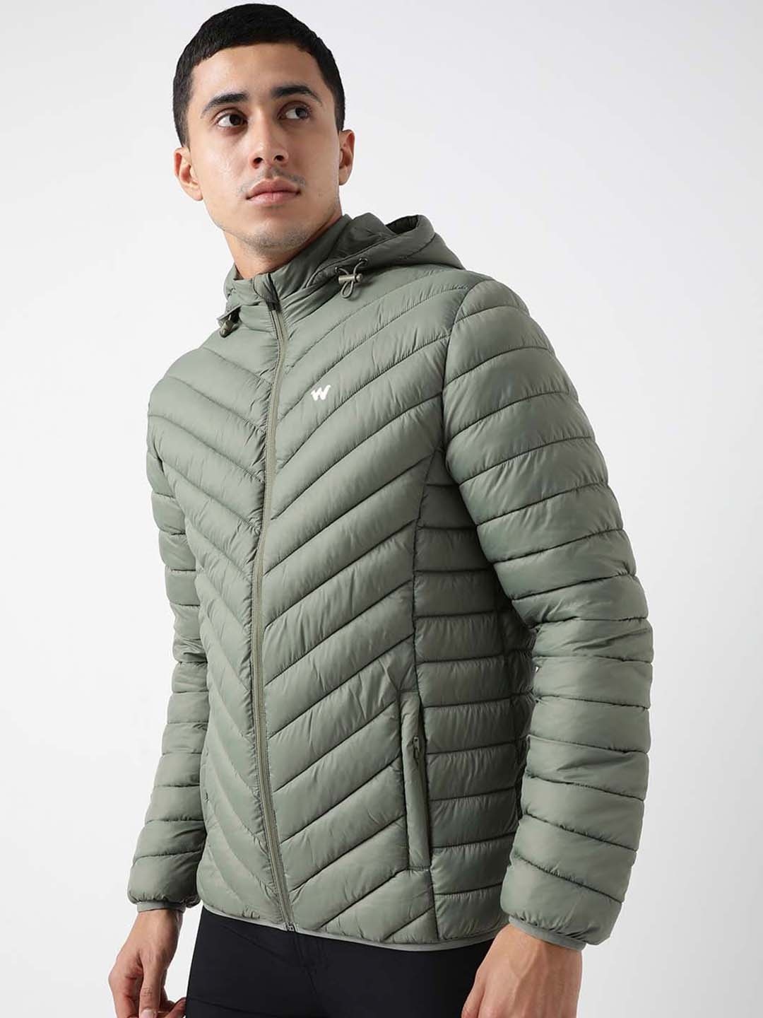 

Wildcraft Men Olive Green Floral Insulator Longline Puffer Jacket