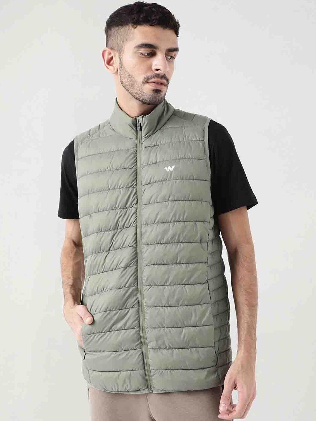 

Wildcraft Men Olive Green Insulator Longline Puffer Jacket