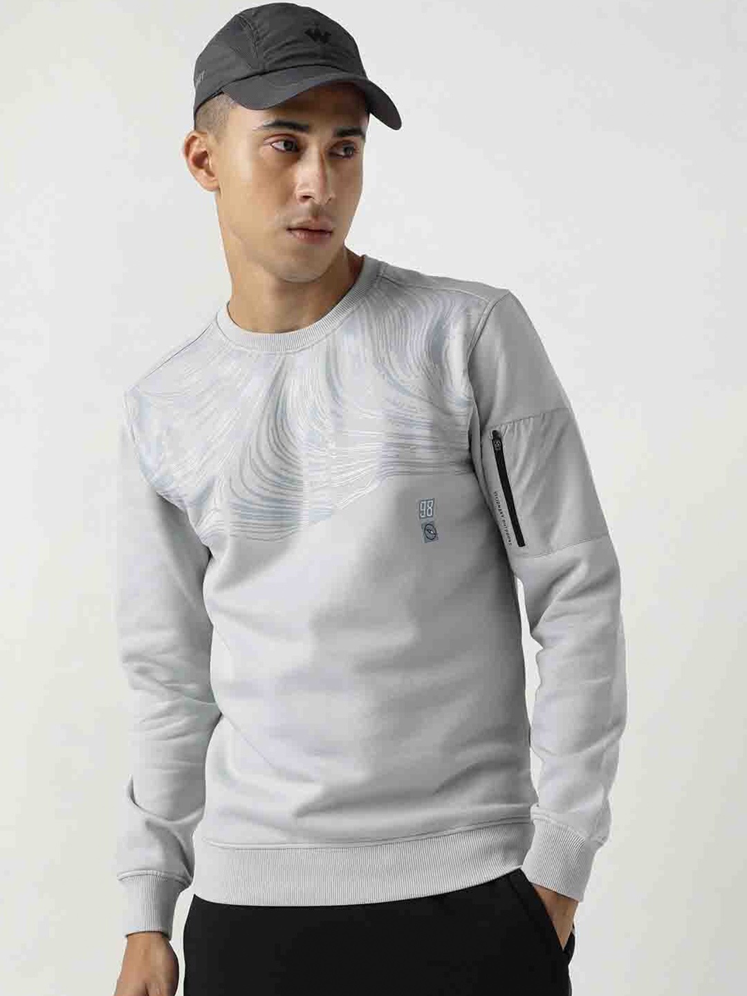 

Wildcraft Men Grey Printed Sweatshirt