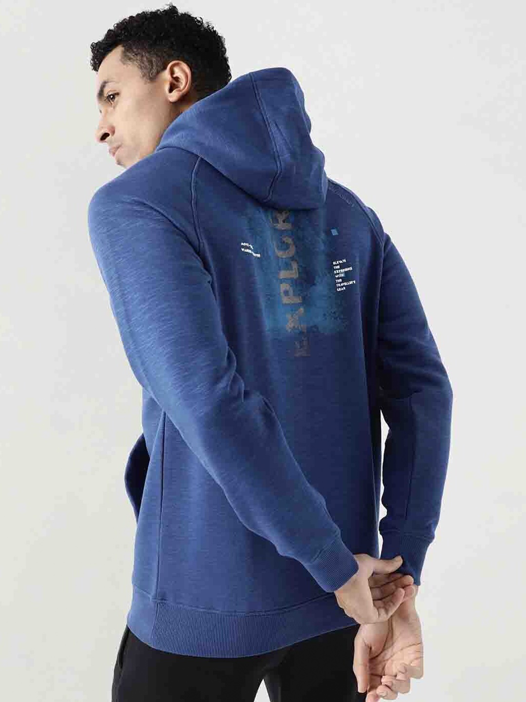 

Wildcraft Men Blue Hooded Sweatshirt