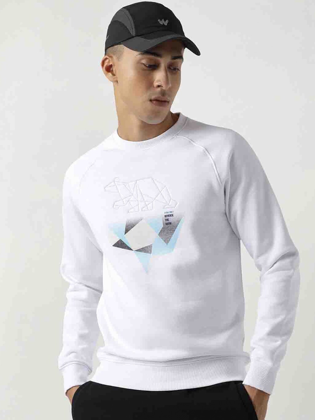 

Wildcraft Men White Printed Sweatshirt