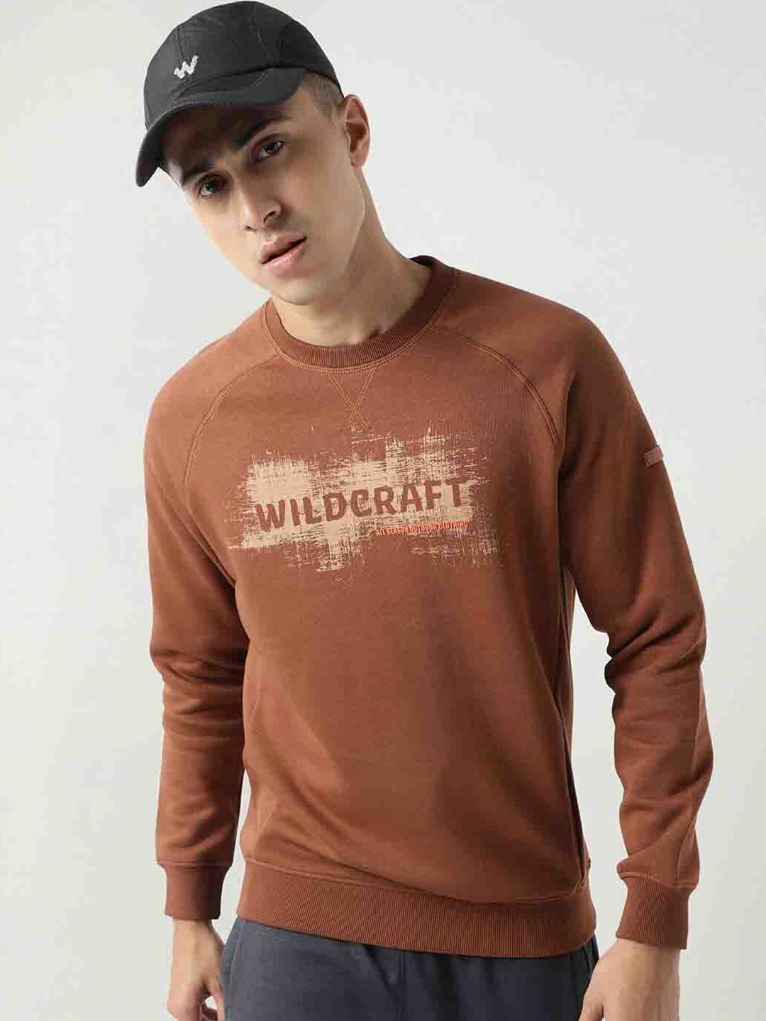 

Wildcraft Men Brown Printed Sweatshirt