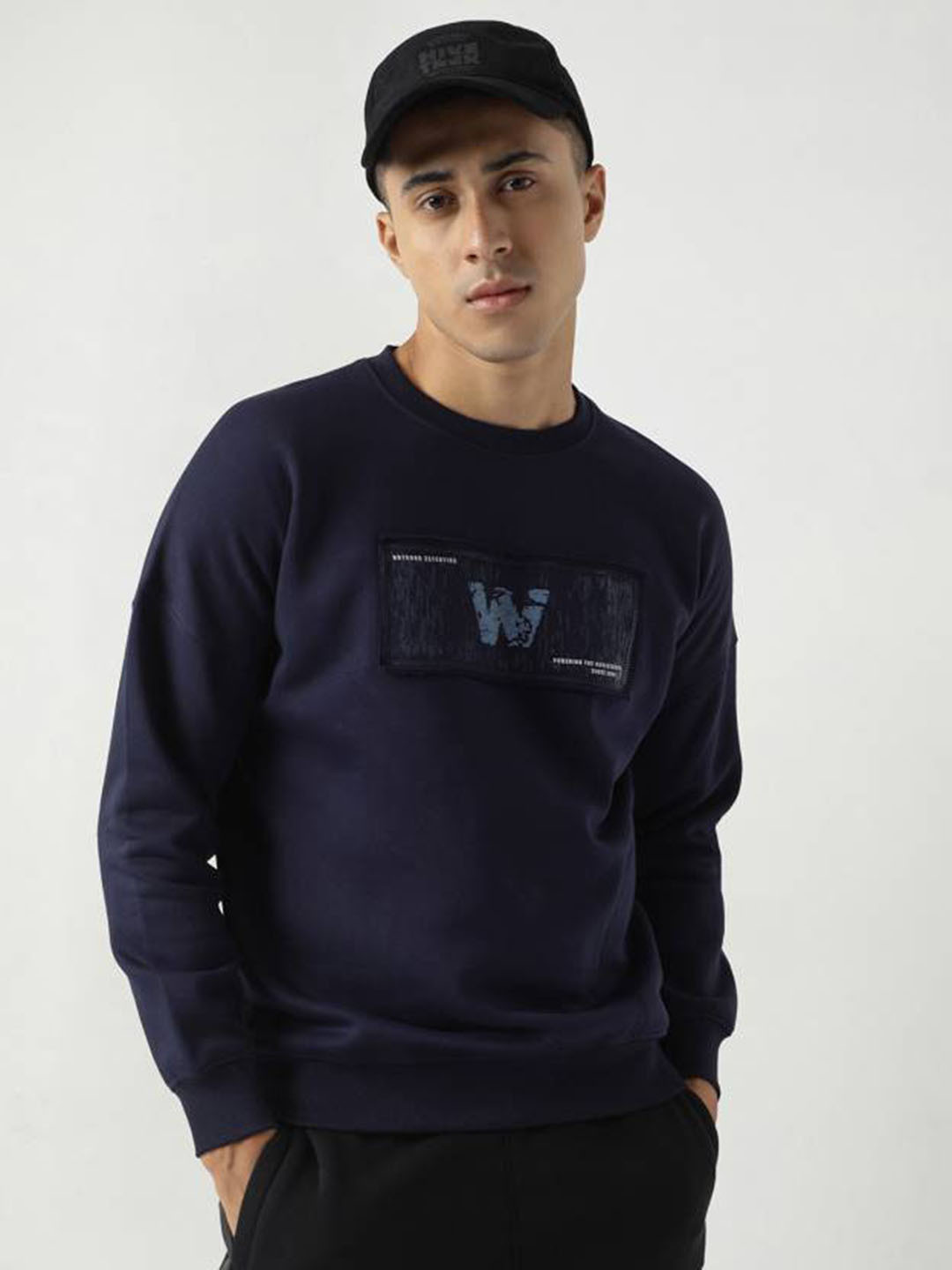 

Wildcraft Men Navy Blue Printed Sweatshirt