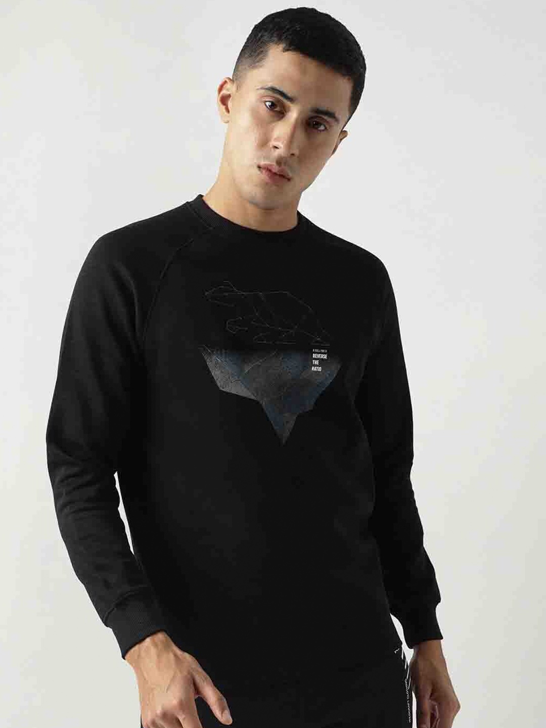 

Wildcraft Men Black Printed Sweatshirt