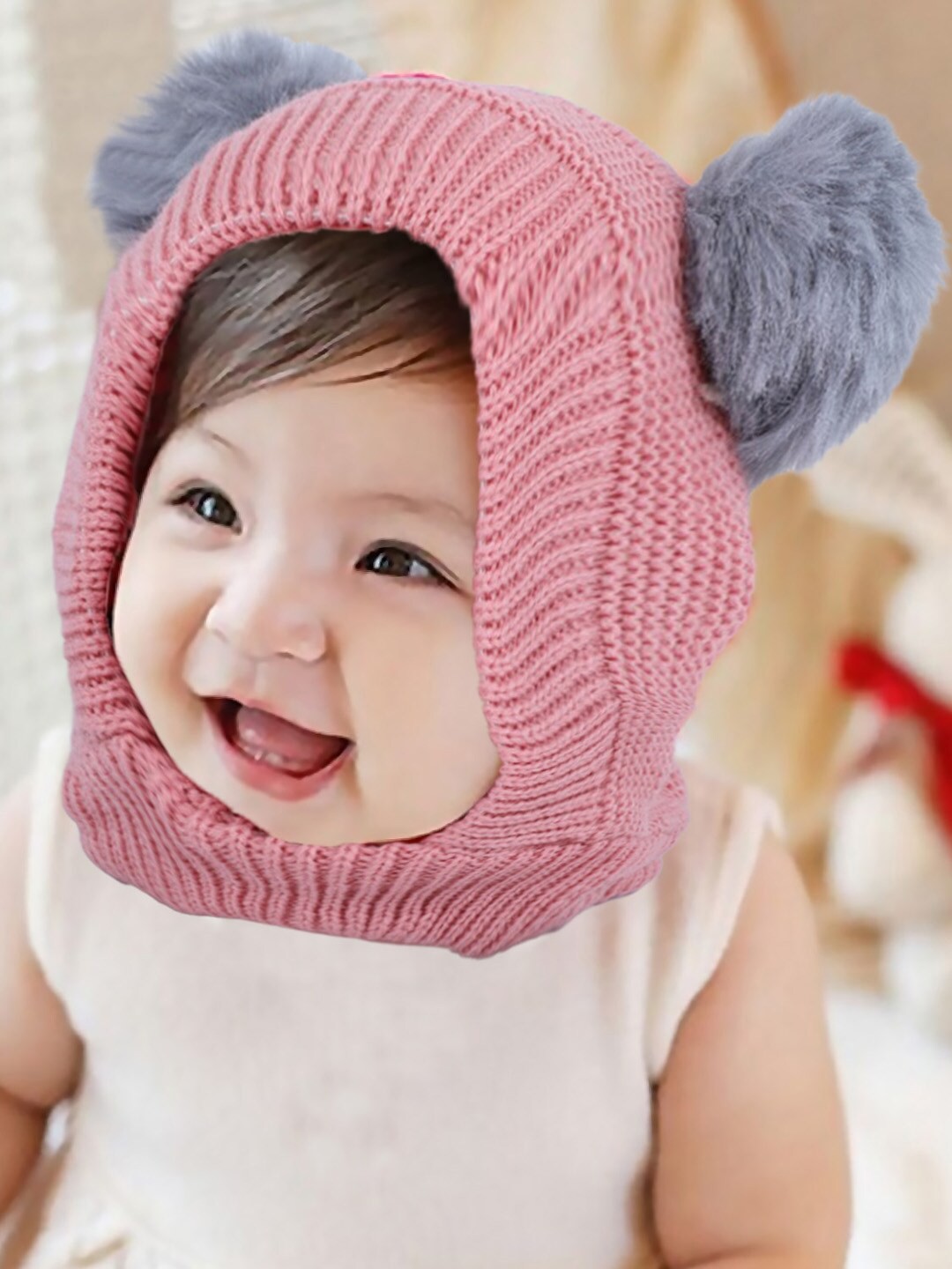 

Baby Moo Unisex Kids Woollen Balaclava, Peach