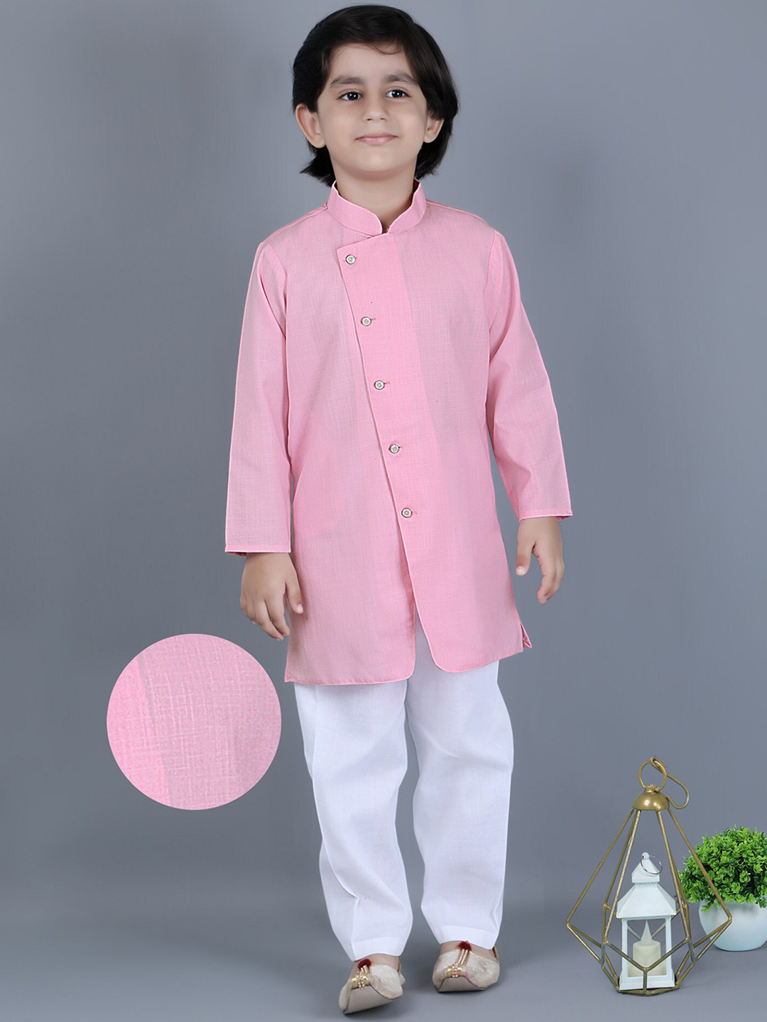 

KIDS FARM Boys Regular Kurta With Pyjamas, Pink