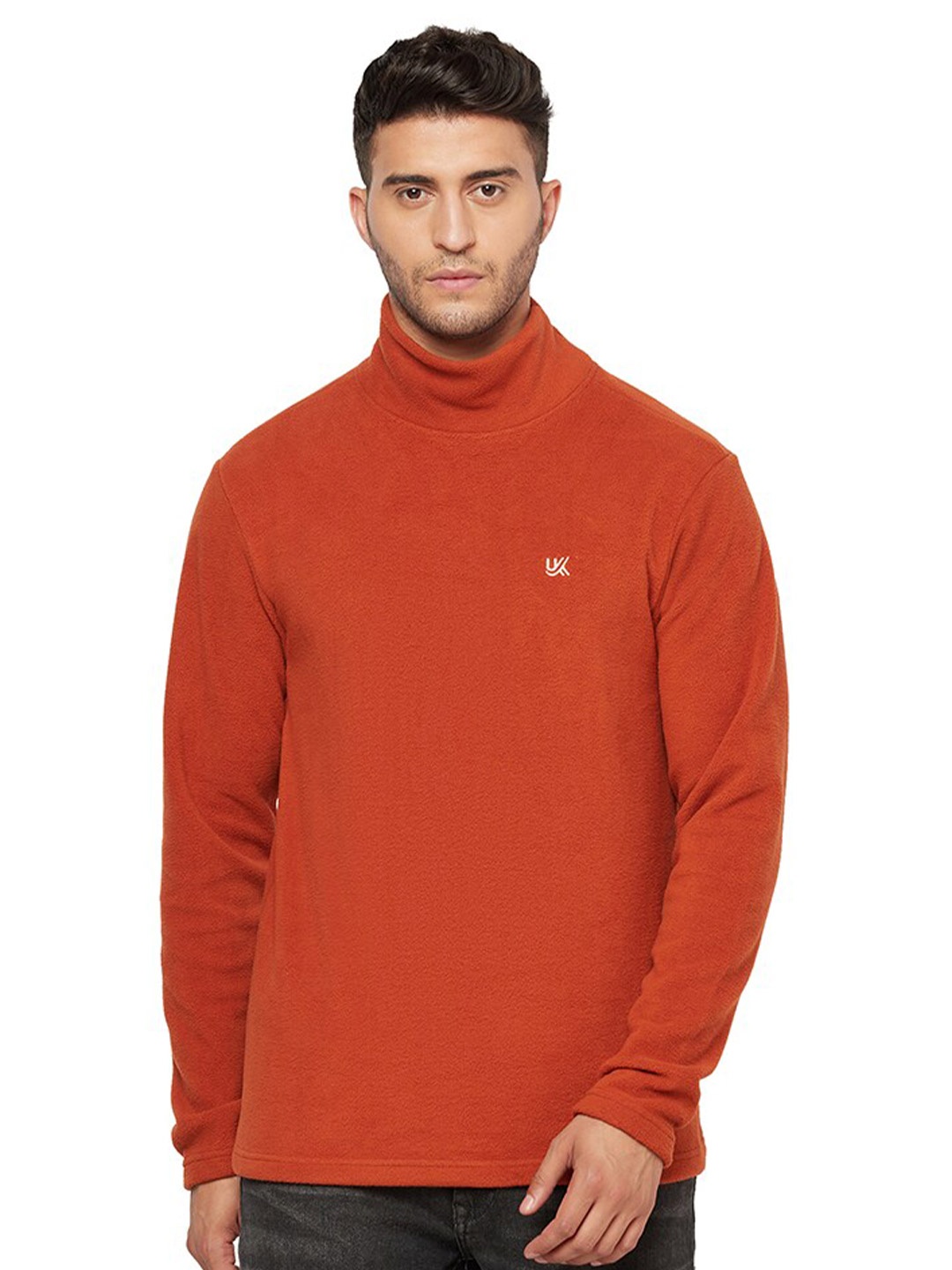 

URKNIT Fleece High Neck Sweatshirt, Orange