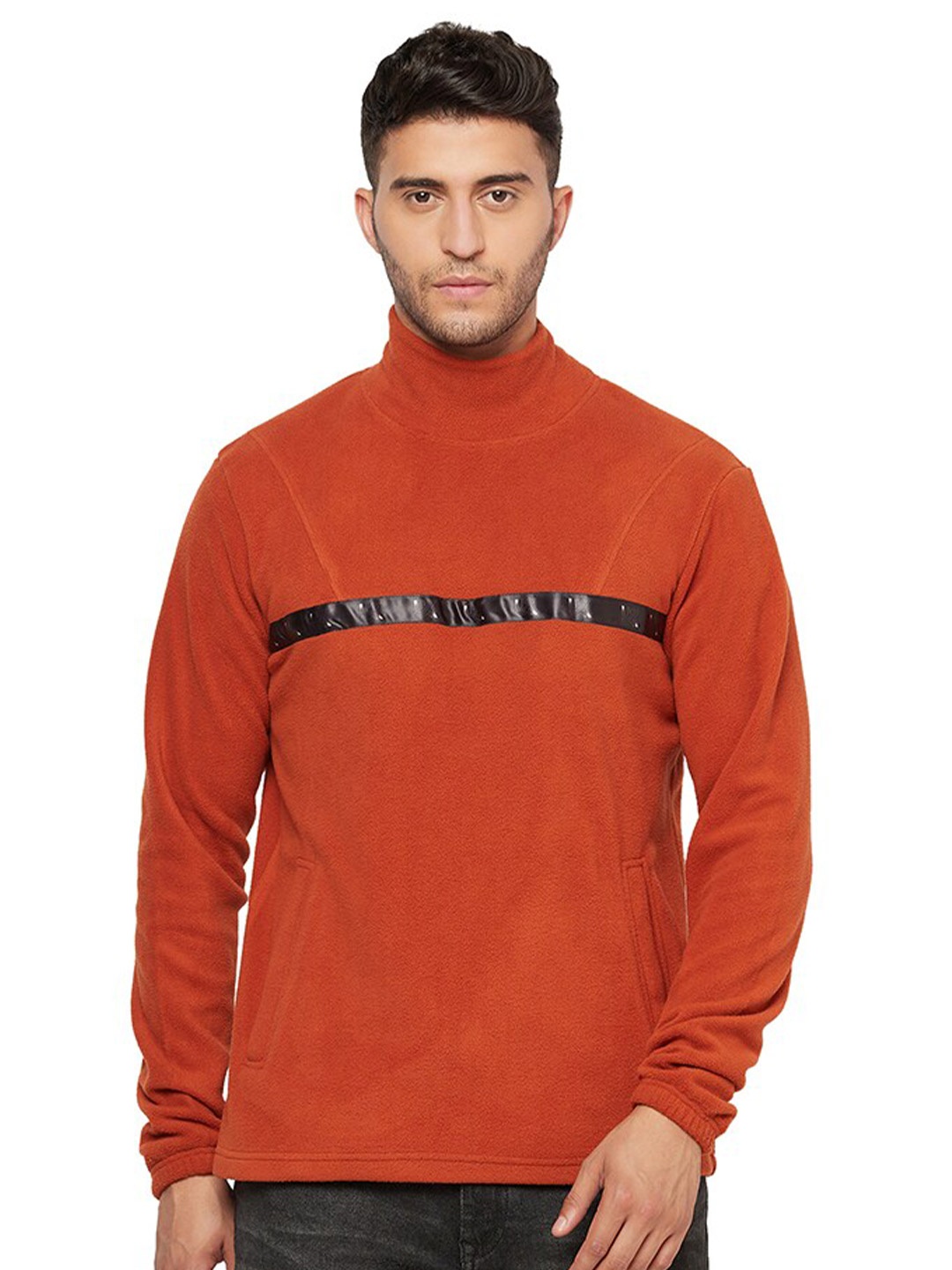 

URKNIT Fleece High Neck Sweatshirt, Orange