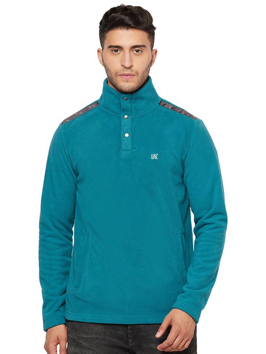 

URKNIT Fleece High Neck Sweatshirt, Green