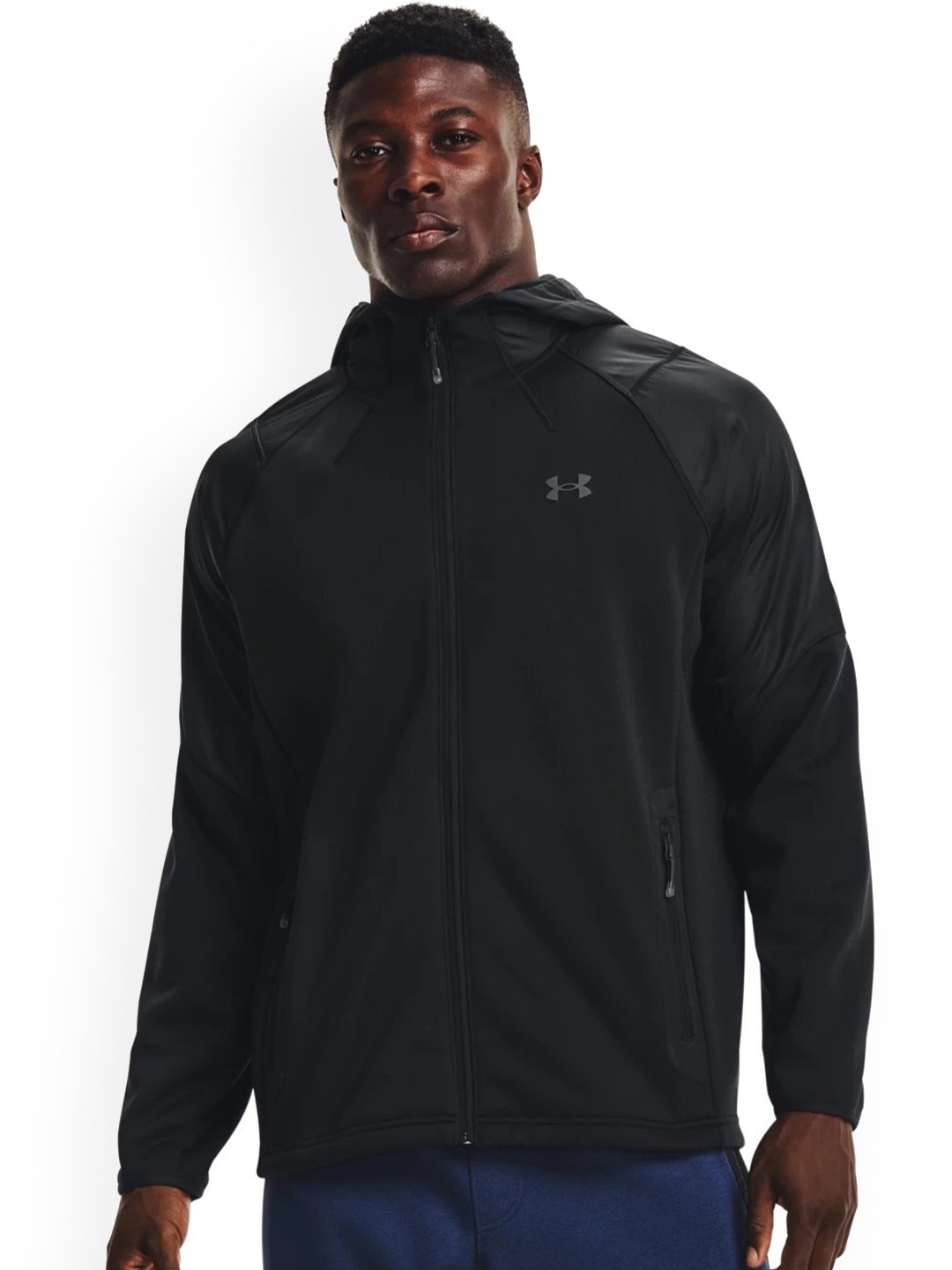 

UNDER ARMOUR Zip Detail ColdGear Hooded Sports Jacket, Black