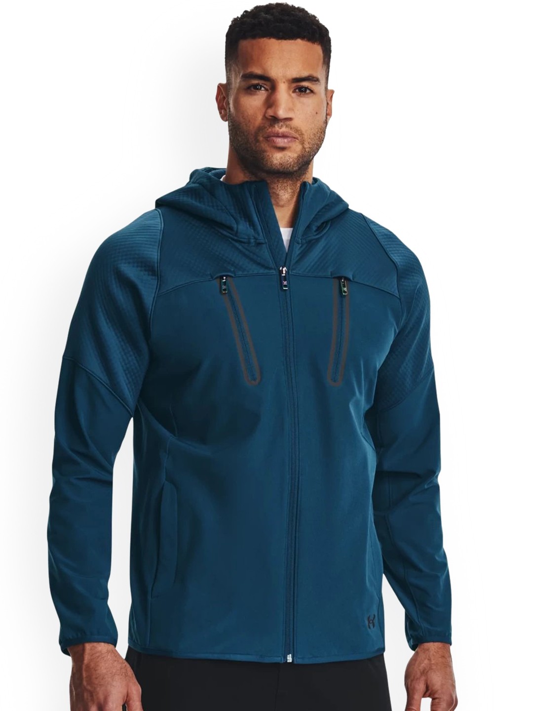 

UNDER ARMOUR Strom Zip Detail Hooded Long Sleeves Jackets, Blue