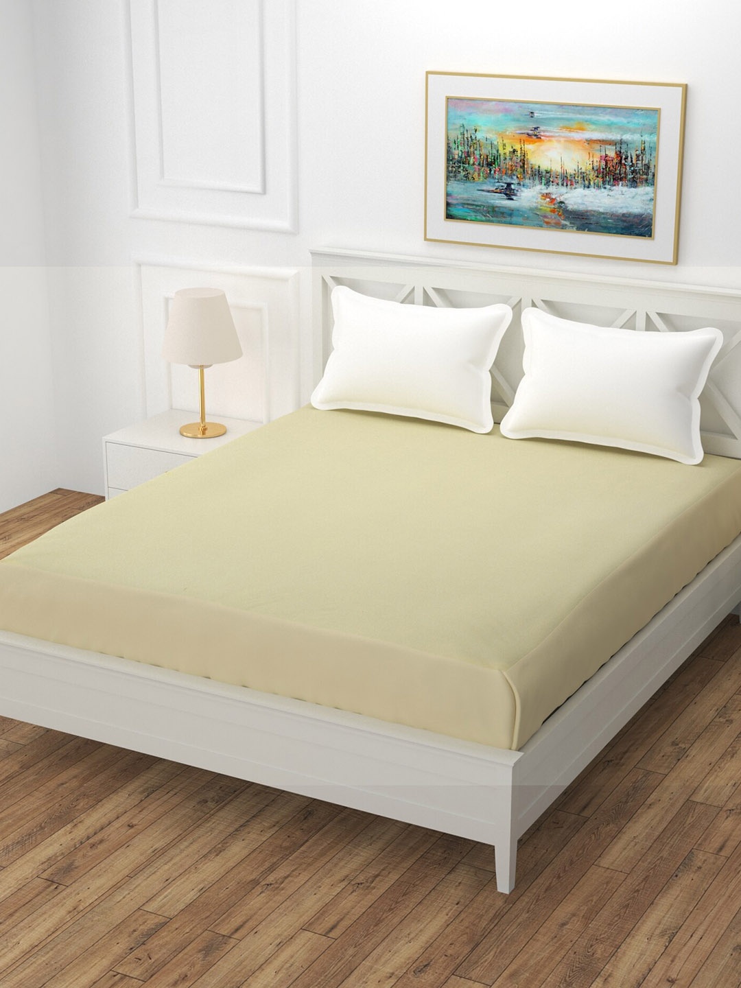 

BREVARD Off-White Queen Terry Water Resistant Mattress Protector