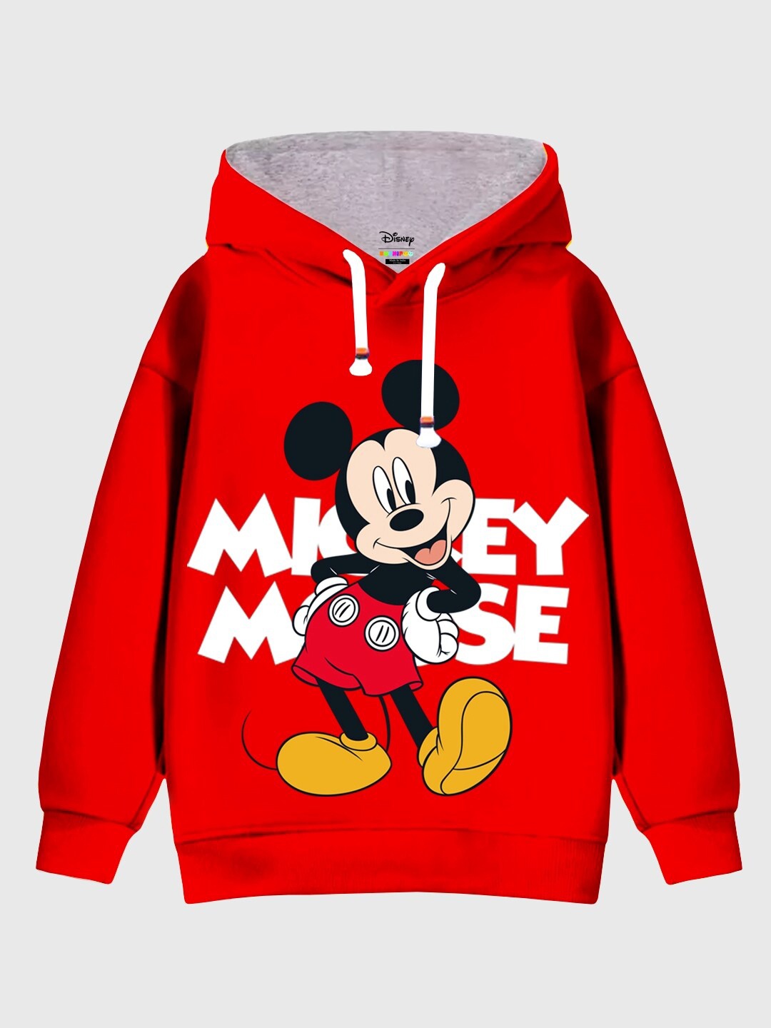 

KUCHIPOO Kids Mickey Mouse Printed Hooded Fleece Sweatshirt, Red