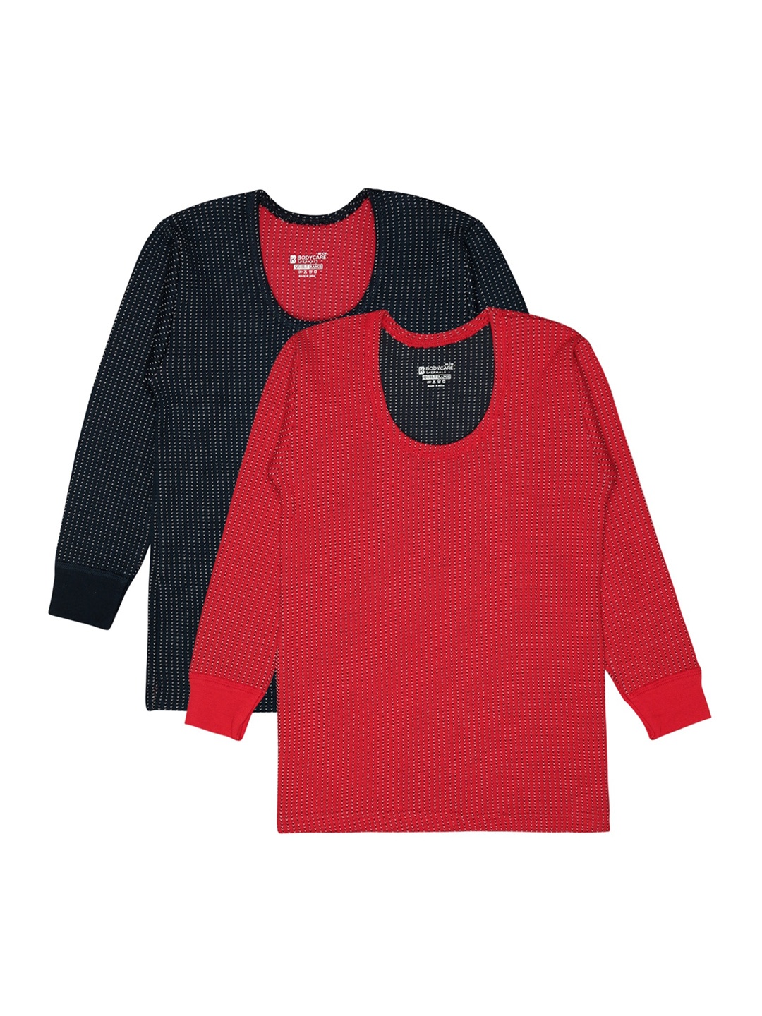 

BODYCARE INSIDER Kids Pack Of 2 Round Neck Long Sleeves Thermal Tops, Red