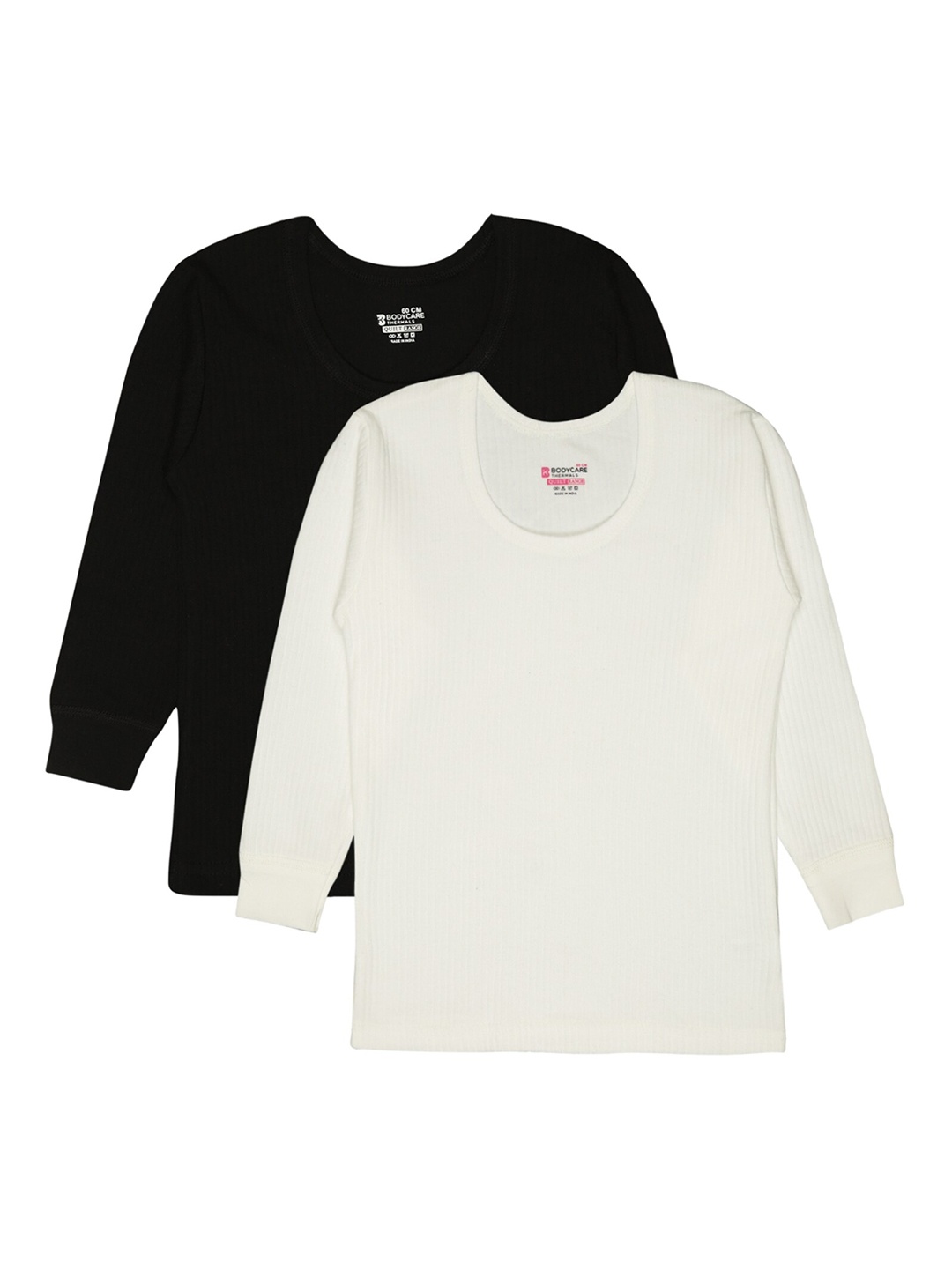 

BODYCARE INSIDER Kids Pack Of 2 Round Neck Full Sleeves Thermal Tops, Black
