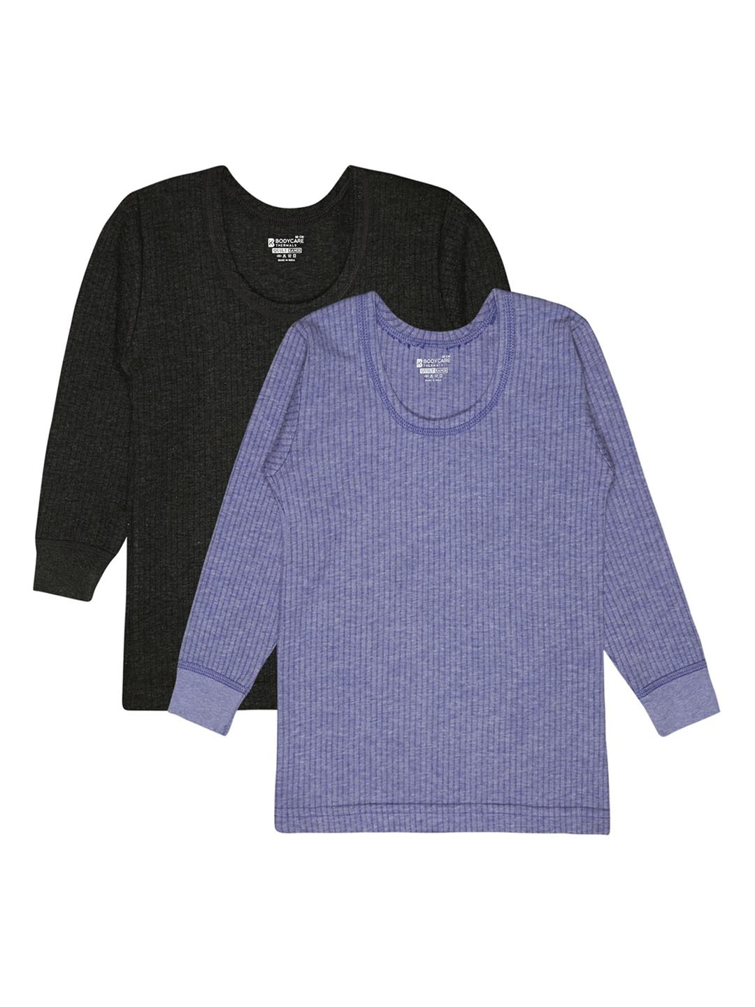 

BODYCARE INSIDER Kids Pack Of 2 Round Neck Thermal Tops, Blue