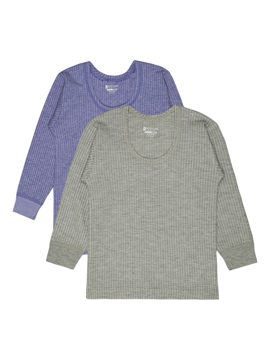 

BODYCARE INSIDER Infants Pack Of 2 Ribbed Round Neck Thermal Tops, Blue