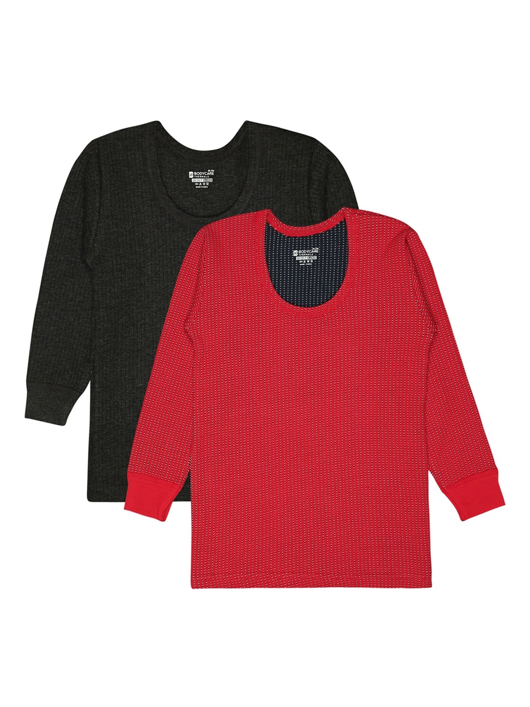 

BODYCARE INSIDER Infants Pack Of 2 Self Design Thermal Tops, Red