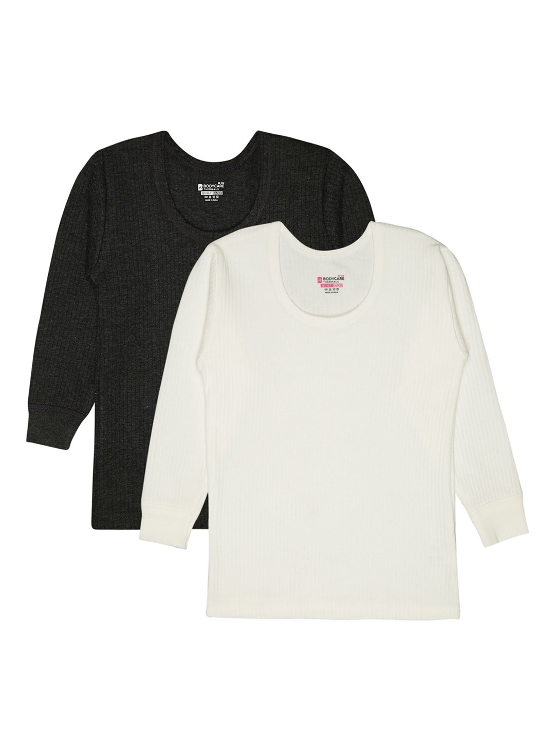 

BODYCARE INSIDER Kids Pack Of 2 Ribbed Thermal Tops, Charcoal