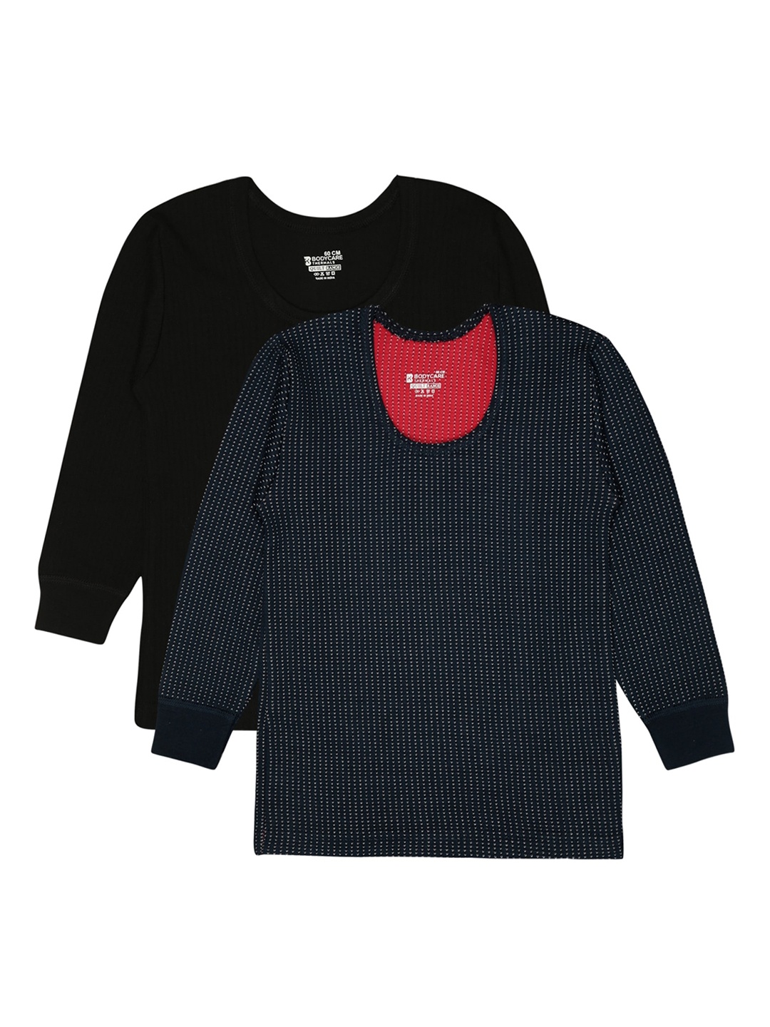 

BODYCARE INSIDER Kids Pack Of 2 Round Neck Full Sleeves Thermal Tops, Black