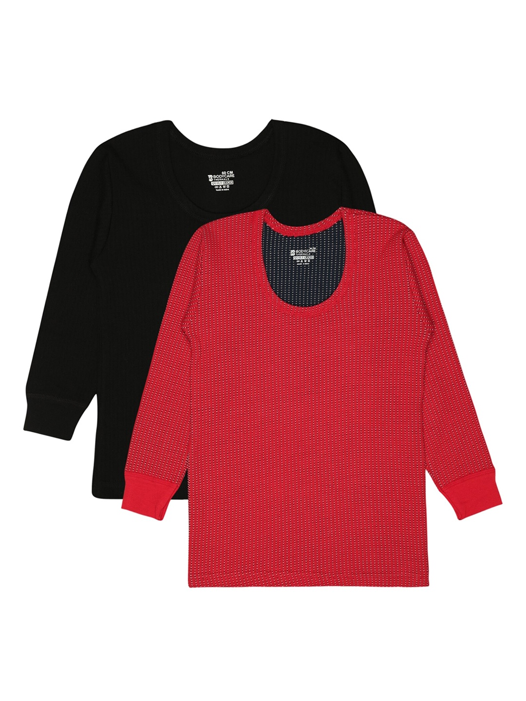

BODYCARE INSIDER Infant Pack Of 2 Round Neck Full Sleeves Thermal Tops, Black