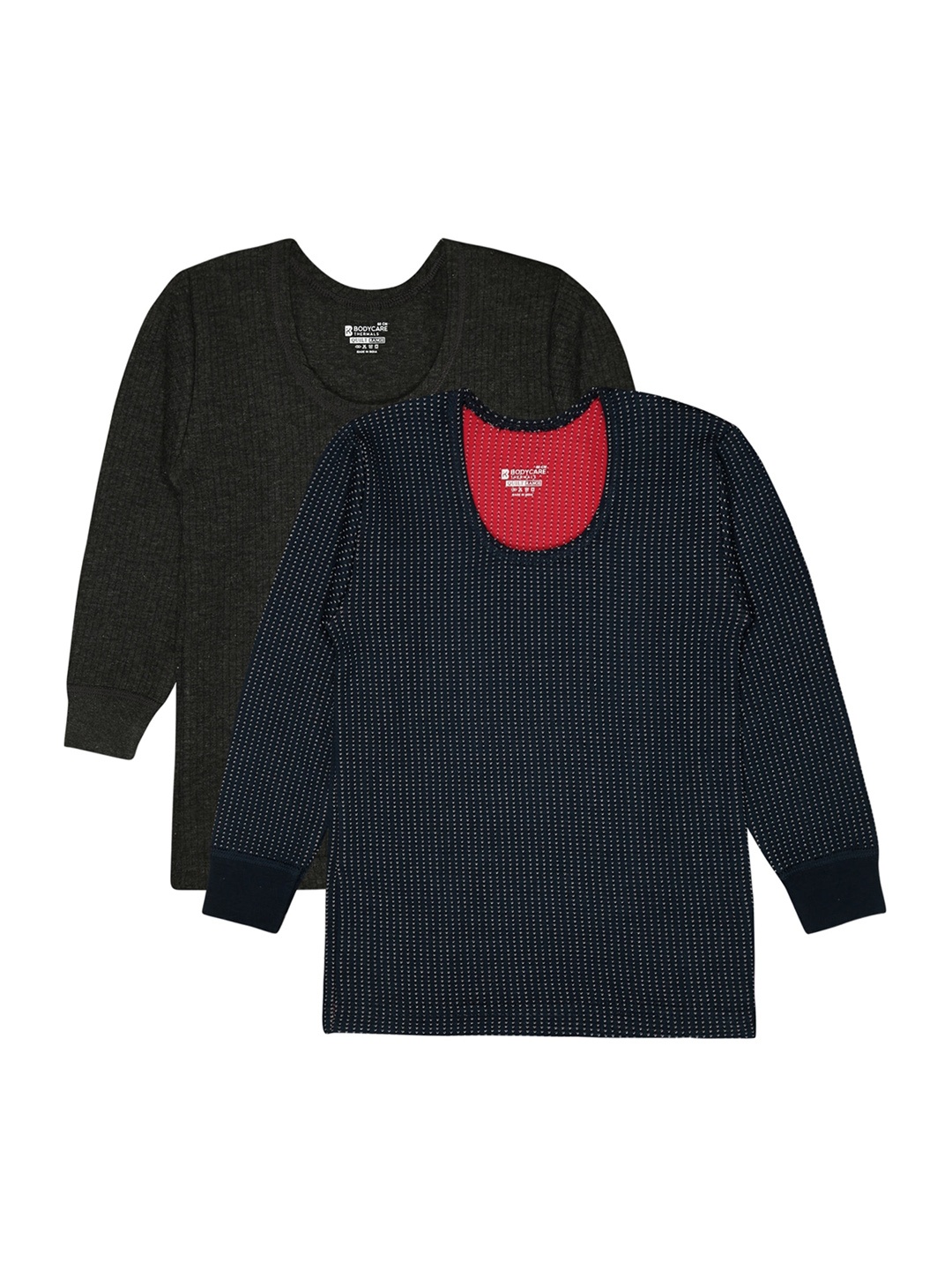 

BODYCARE INSIDER Kids Pack Of 2 Round Neck Full Sleeves Thermal Tops, Navy blue