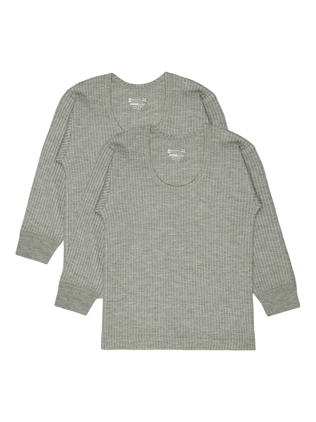 

BODYCARE INSIDER Infants Pack Of 2 Round Neck Full Sleeves Thermal Tops, Grey melange