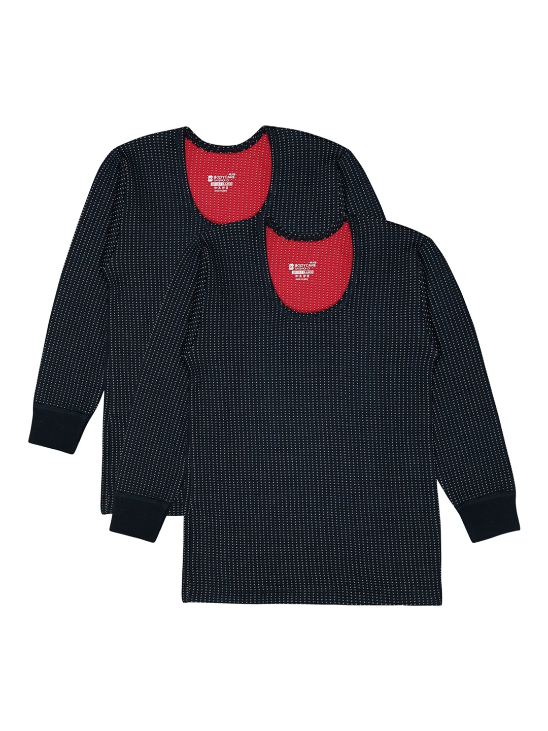 

BODYCARE INSIDER Infants Pack Of 2 Round Neck Full Sleeves Thermal Tops, Navy blue