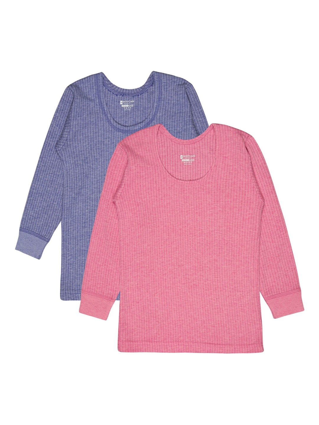 

BODYCARE INSIDER Kids Pack Of 2 Round Neck Thermal Tops, Blue