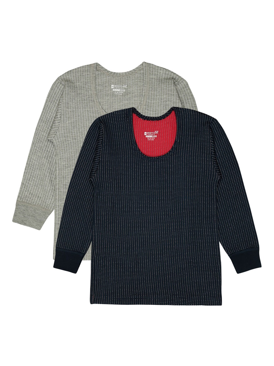 

BODYCARE INSIDER Infant Pack Of 2 Striped Thermal Tops, Navy blue