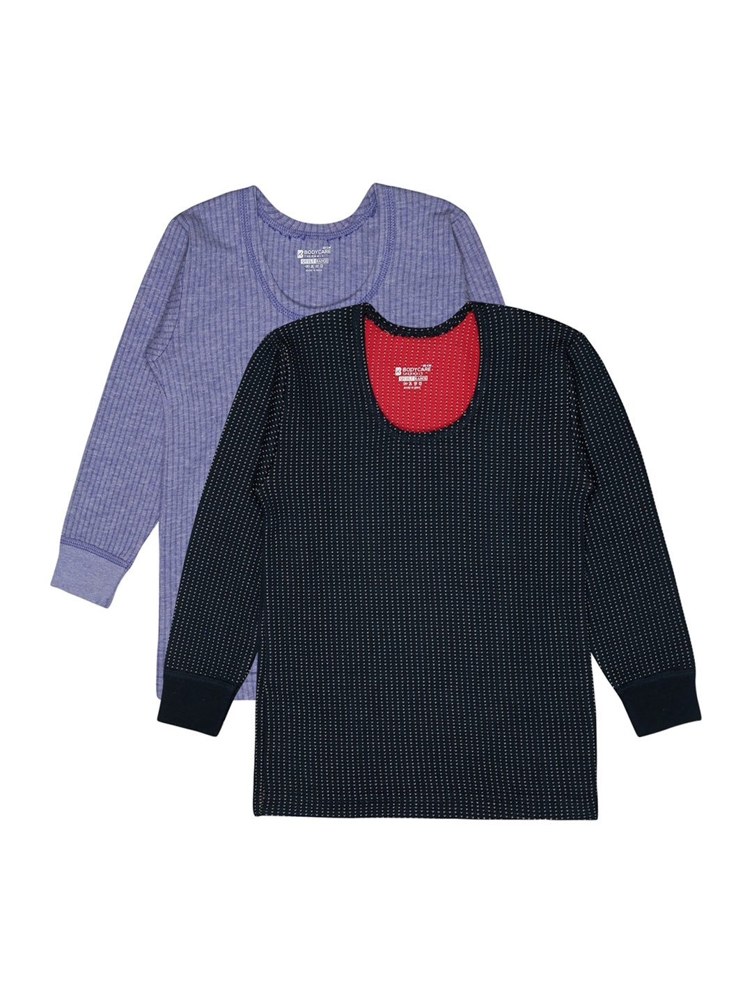 

BODYCARE INSIDER Kids Pack Of 2 Striped Thermal Tops, Blue