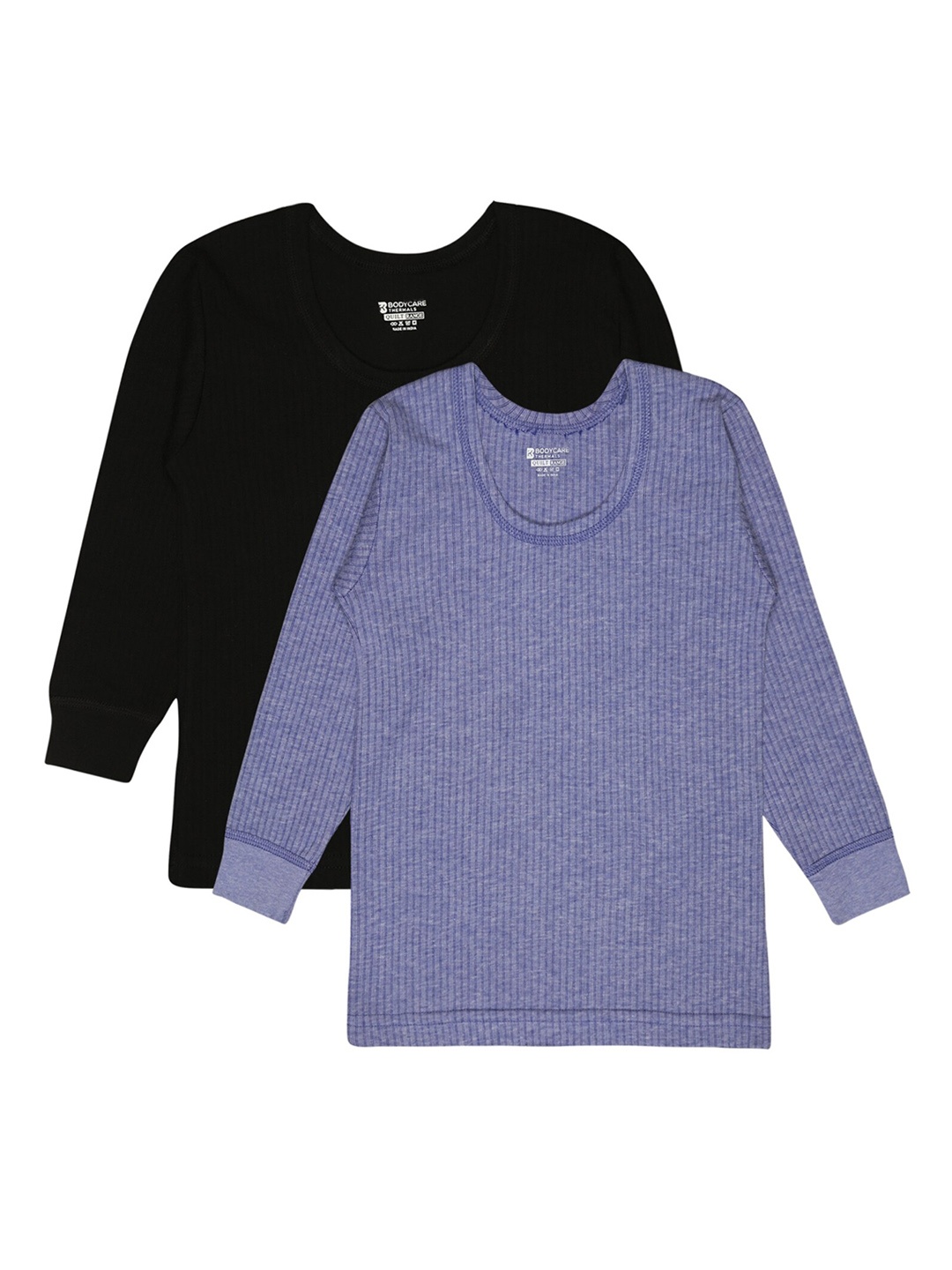 

BODYCARE INSIDER Kids Pack Of 2 Round Neck Full Sleeves Thermal Tops, Black