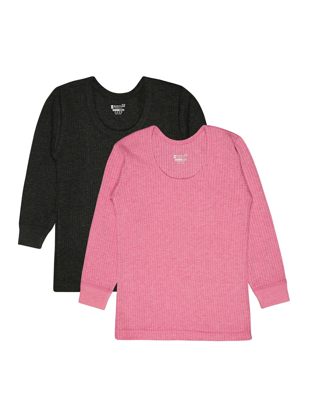 

BODYCARE INSIDER Infants Pack Of 2 Round Neck Full Sleeves Thermal Tops, Charcoal